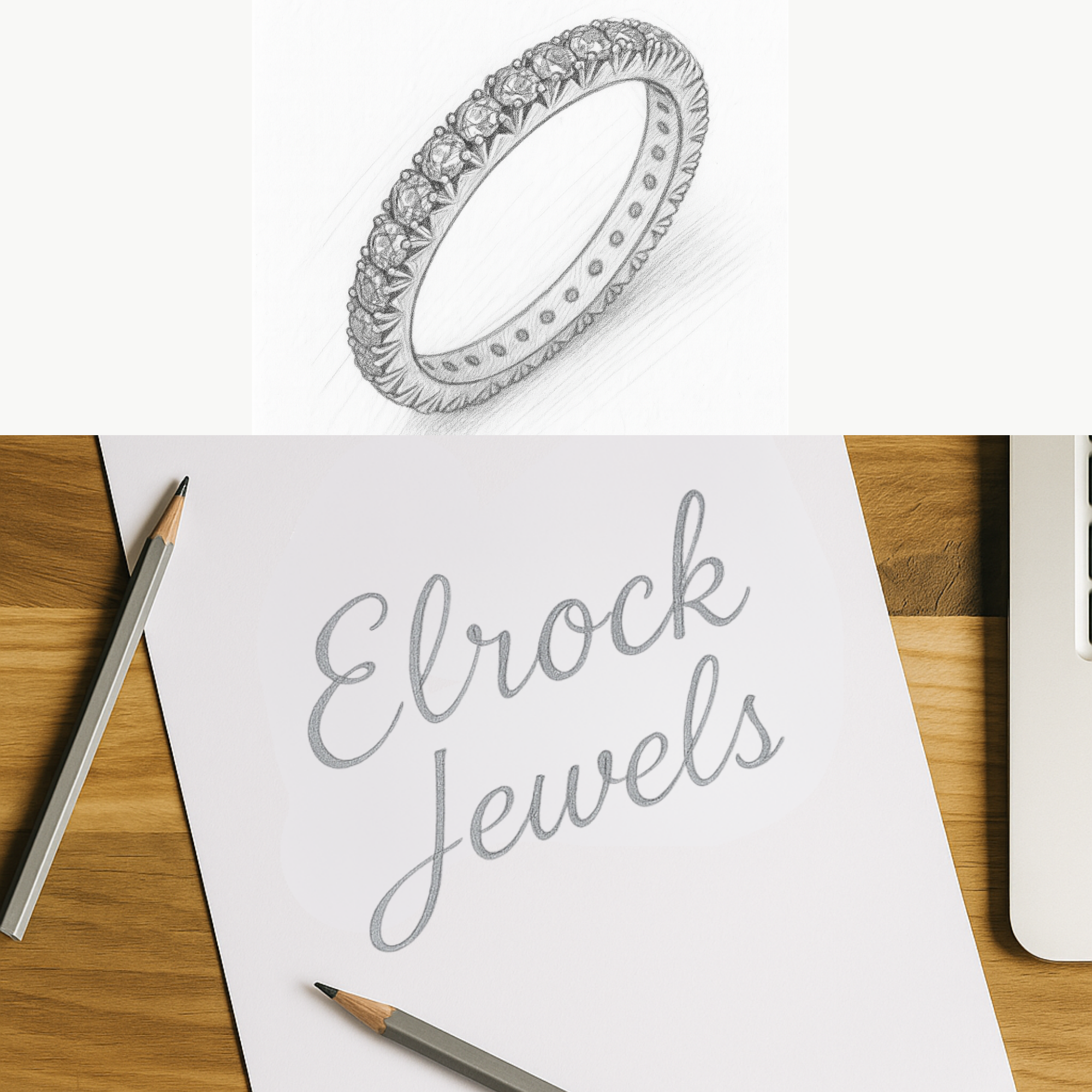 14K Teal Sapphire Ring, Blue Sapphire Full Eternity Band.