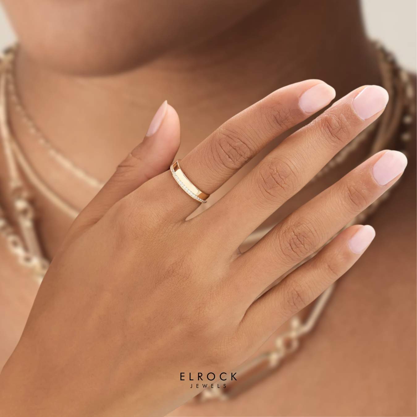 14K Gold Half Eternity Diamond Wedding Band For Women's