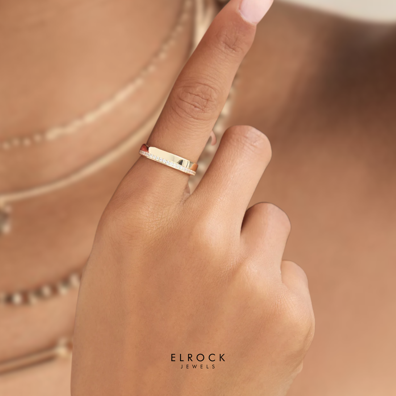 14K Gold Half Eternity Diamond Wedding Band For Women's