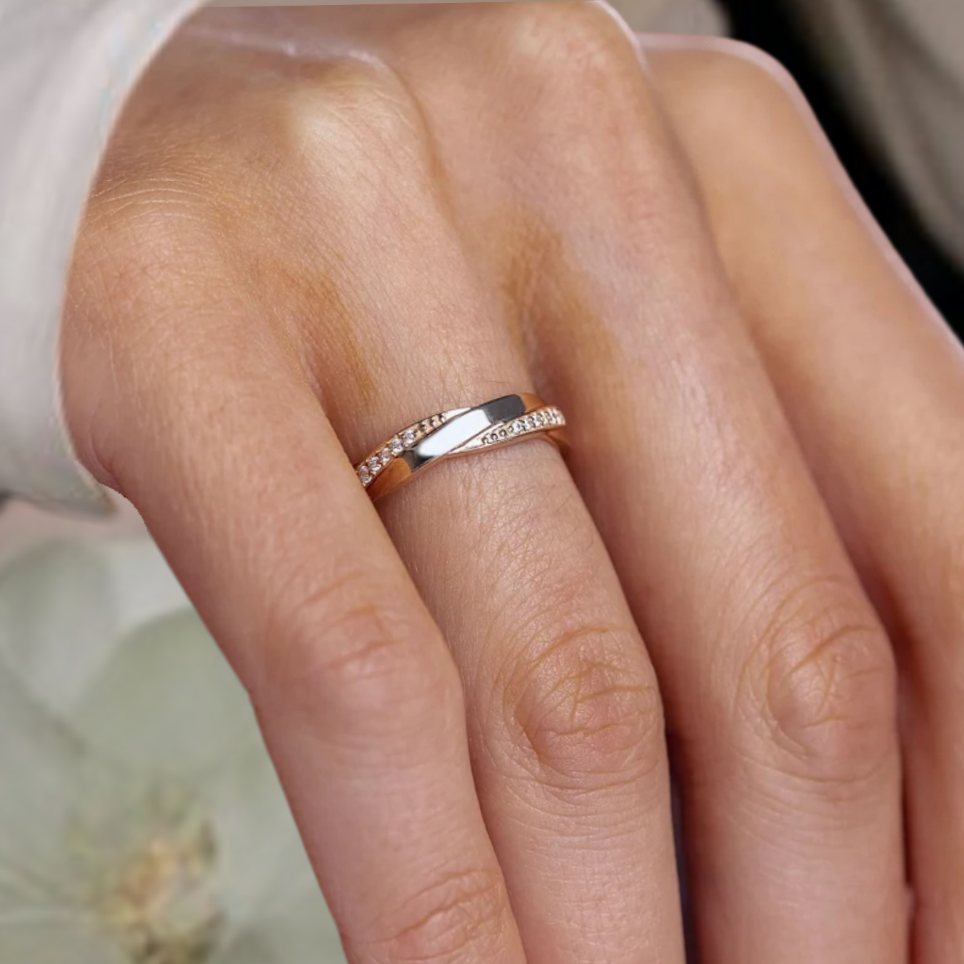 Couple Matching 14K Gold Wedding Diamond Anniversary Band