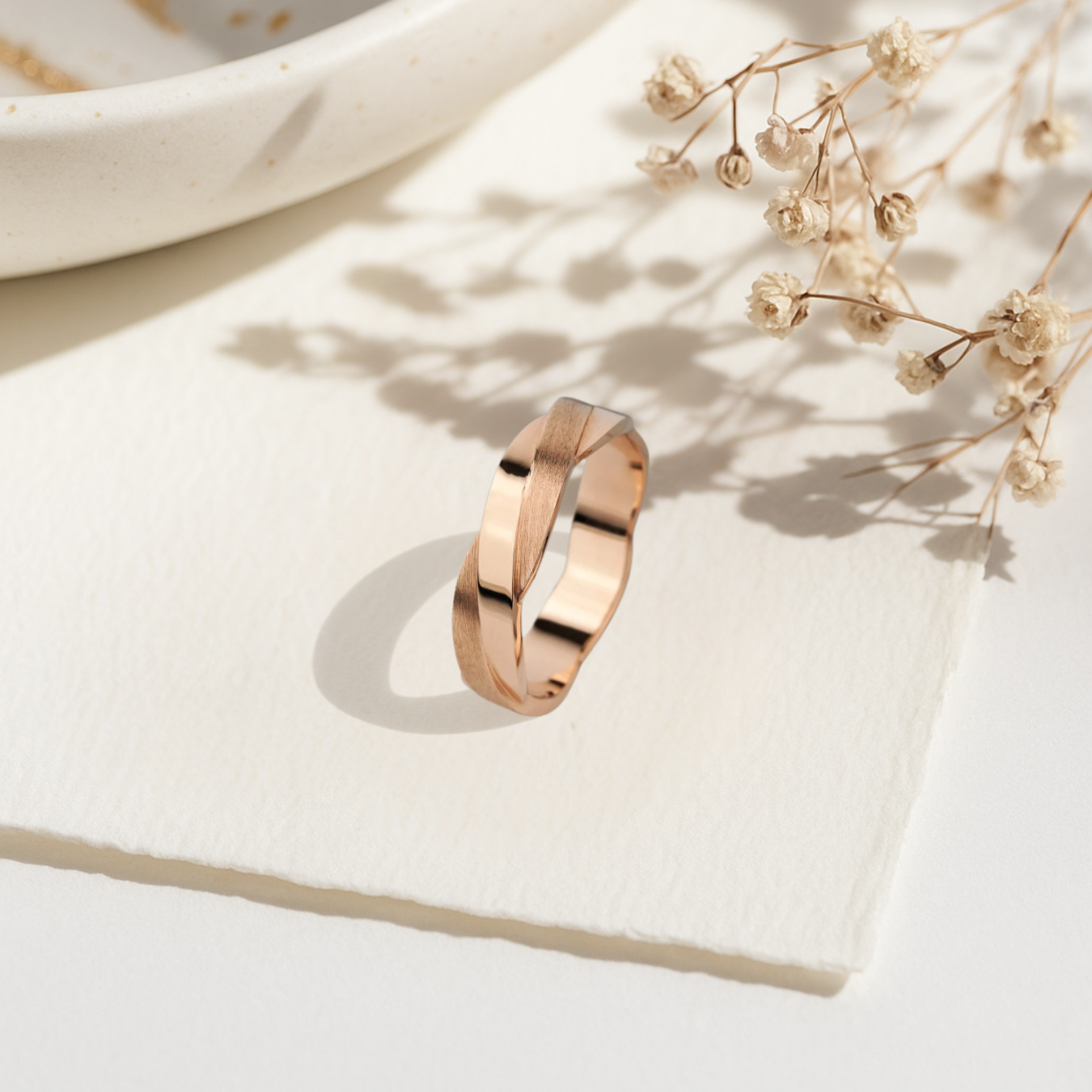 Couple Matching 14K Gold Wedding Diamond Anniversary Band