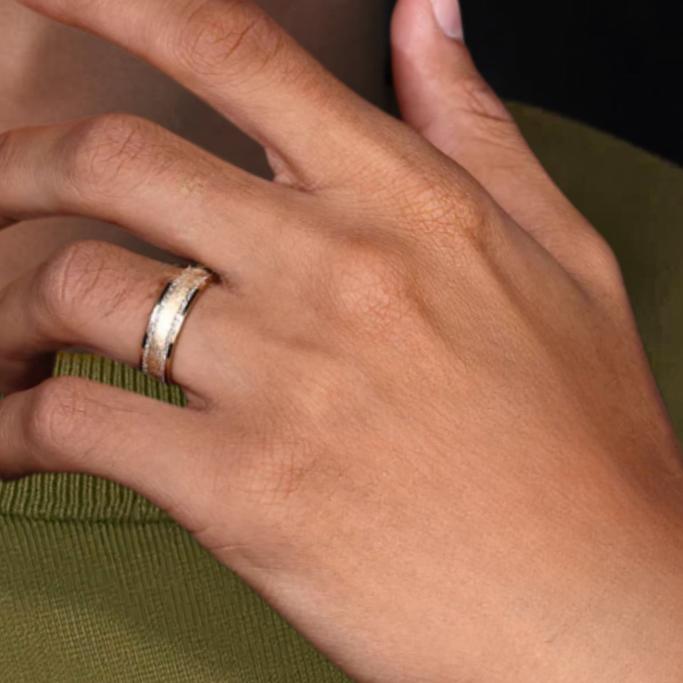 14K Men's Diamond Wedding Band, Lab Grown Diamond Band