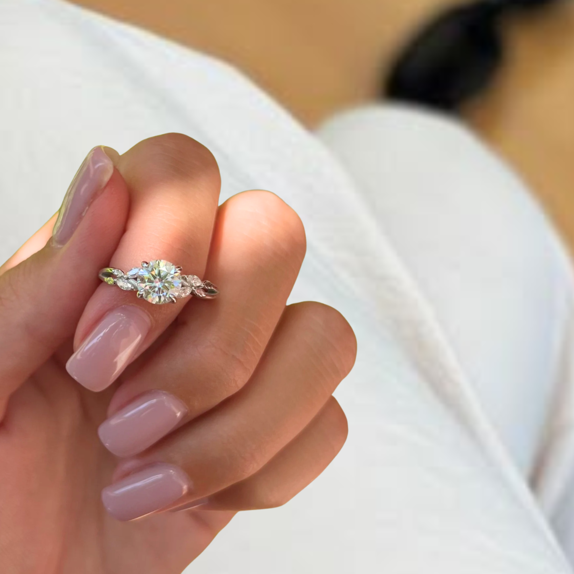 Rose gold diamond ring