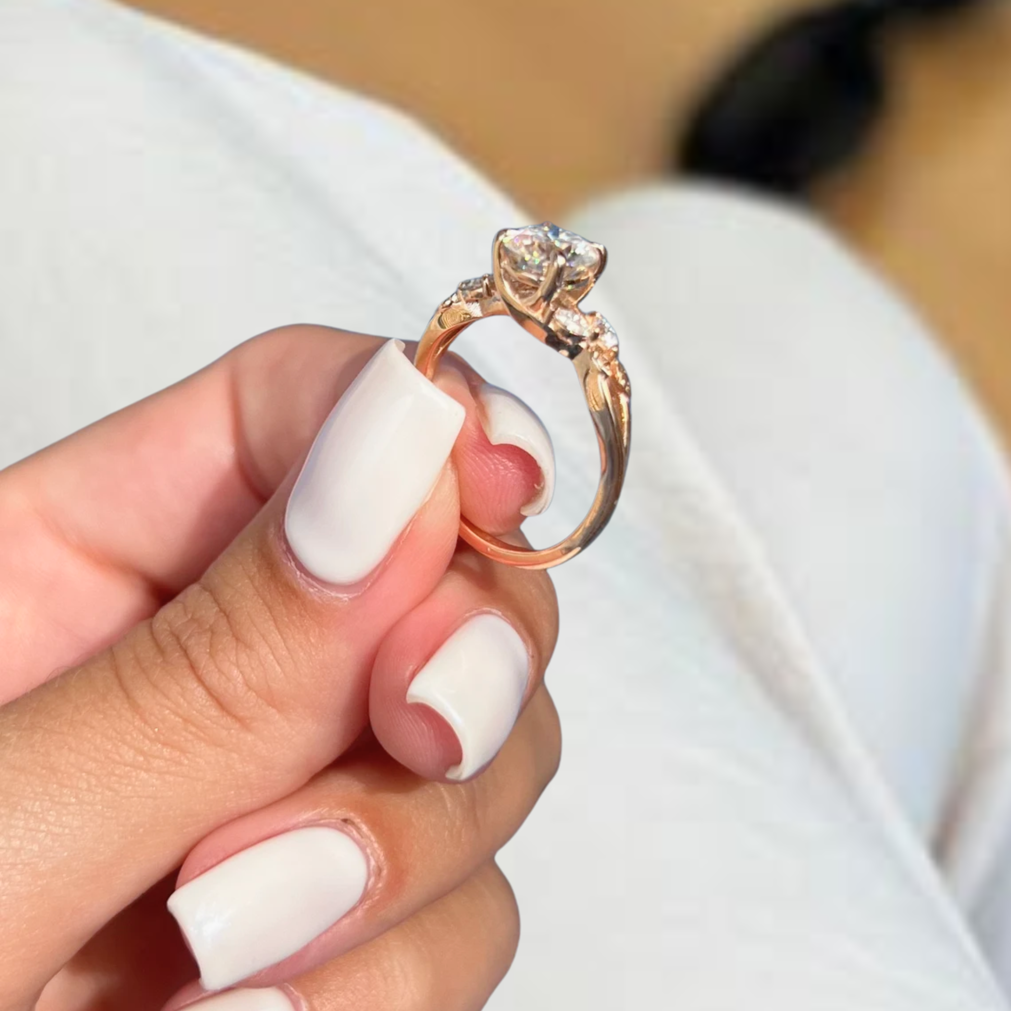 Rose gold diamond ring