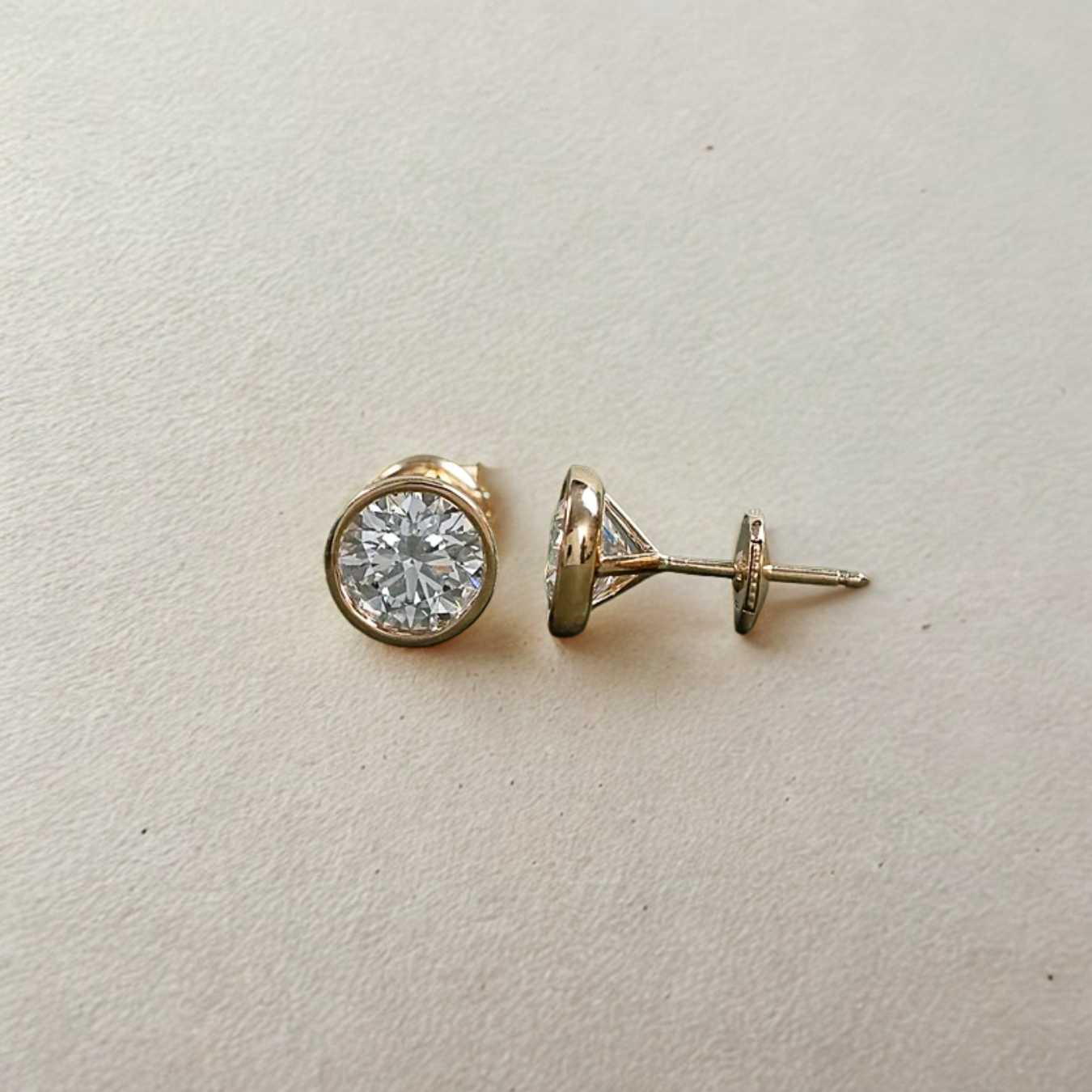 14K Round Cut Lab Diamond Stud Earrings