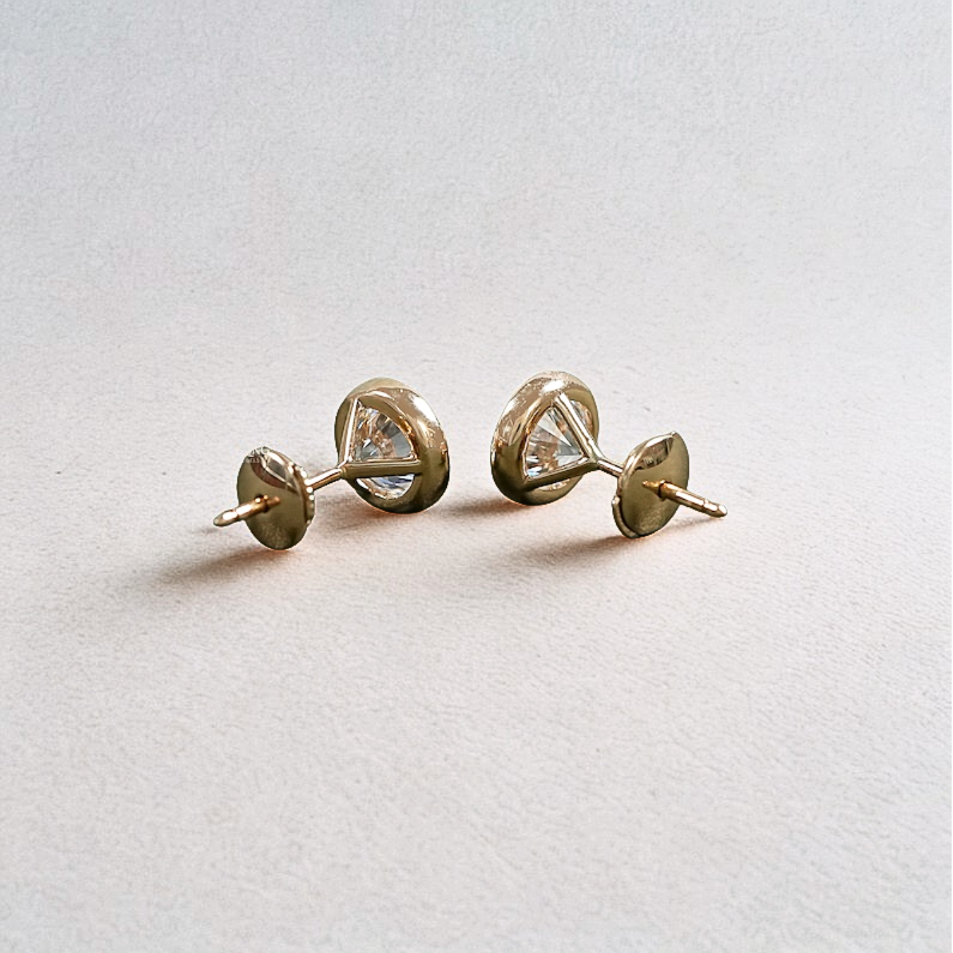 14K Round Cut Lab Diamond Stud Earrings