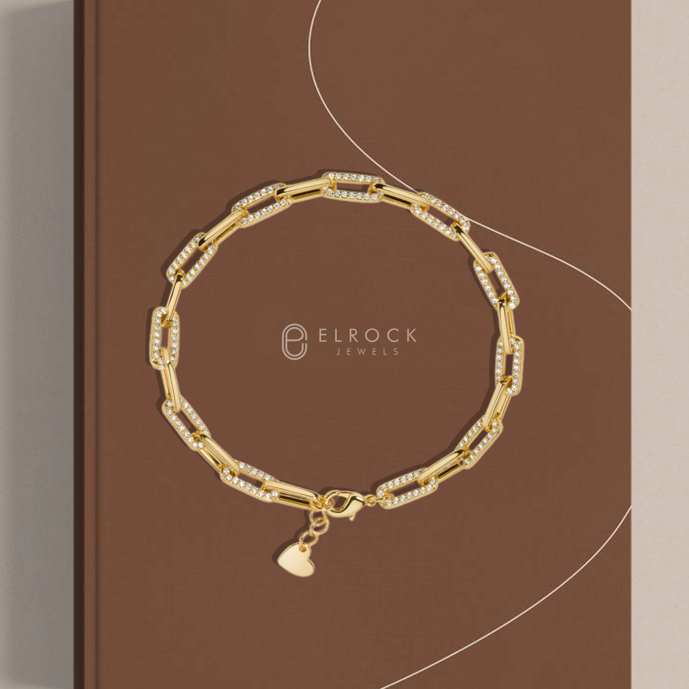 Paperclip Bracelet with Diamond Links