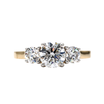 2.25 CT Colorless Round Cut Lab Grown Ring- 3-Stone Engagement Ring