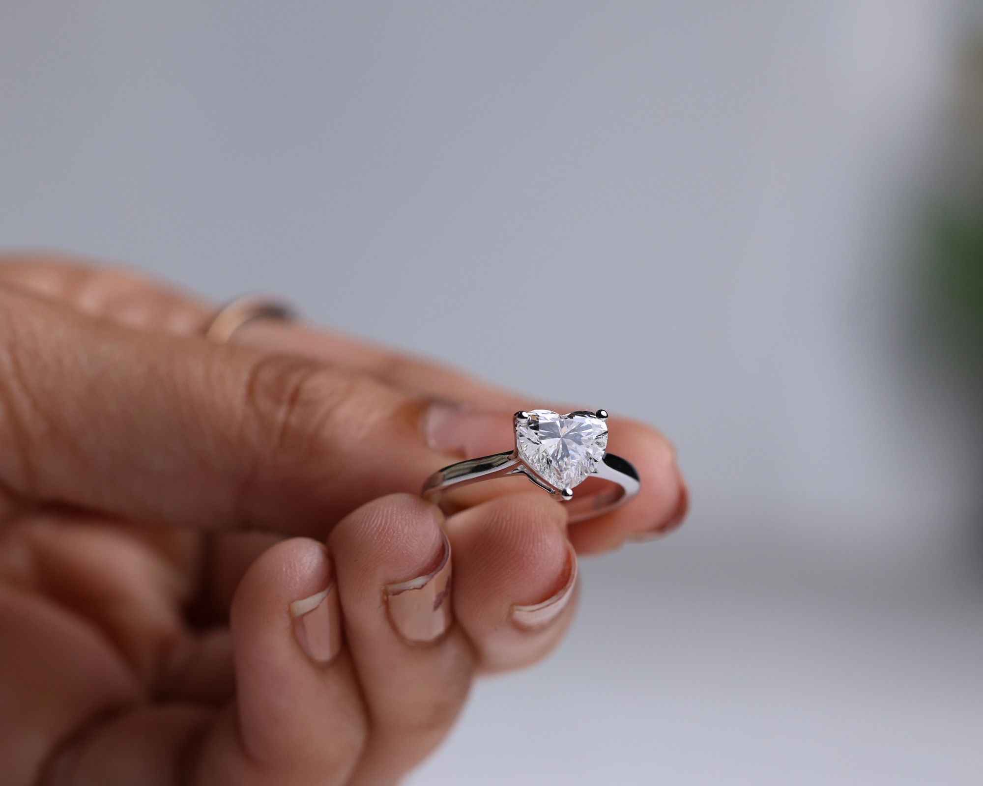 14K Gold Solitaire Heart Shaped Diamond Engagement Ring
