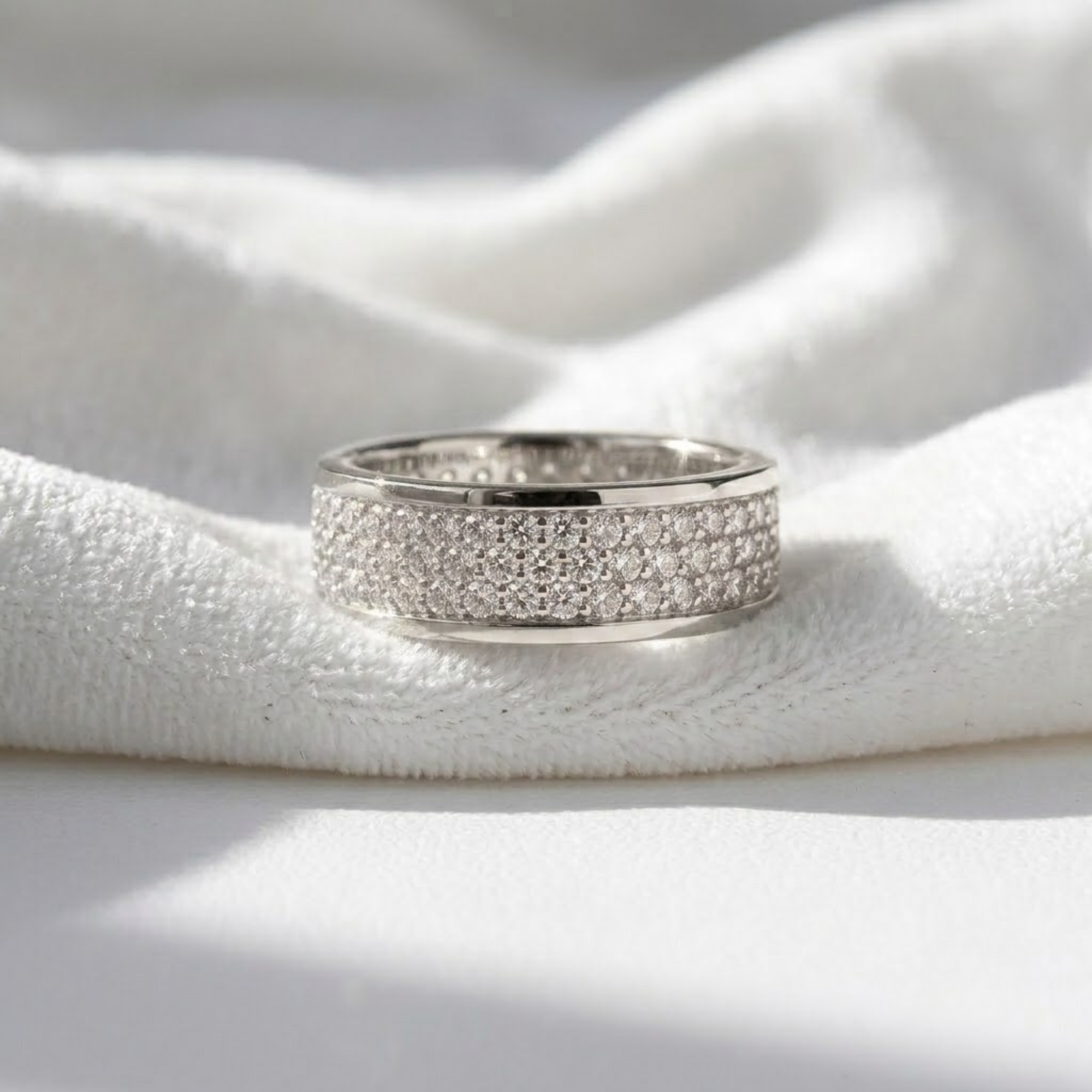 14K Lab Grown Diamond Full Eternity Engagement Diamond Band For Men's