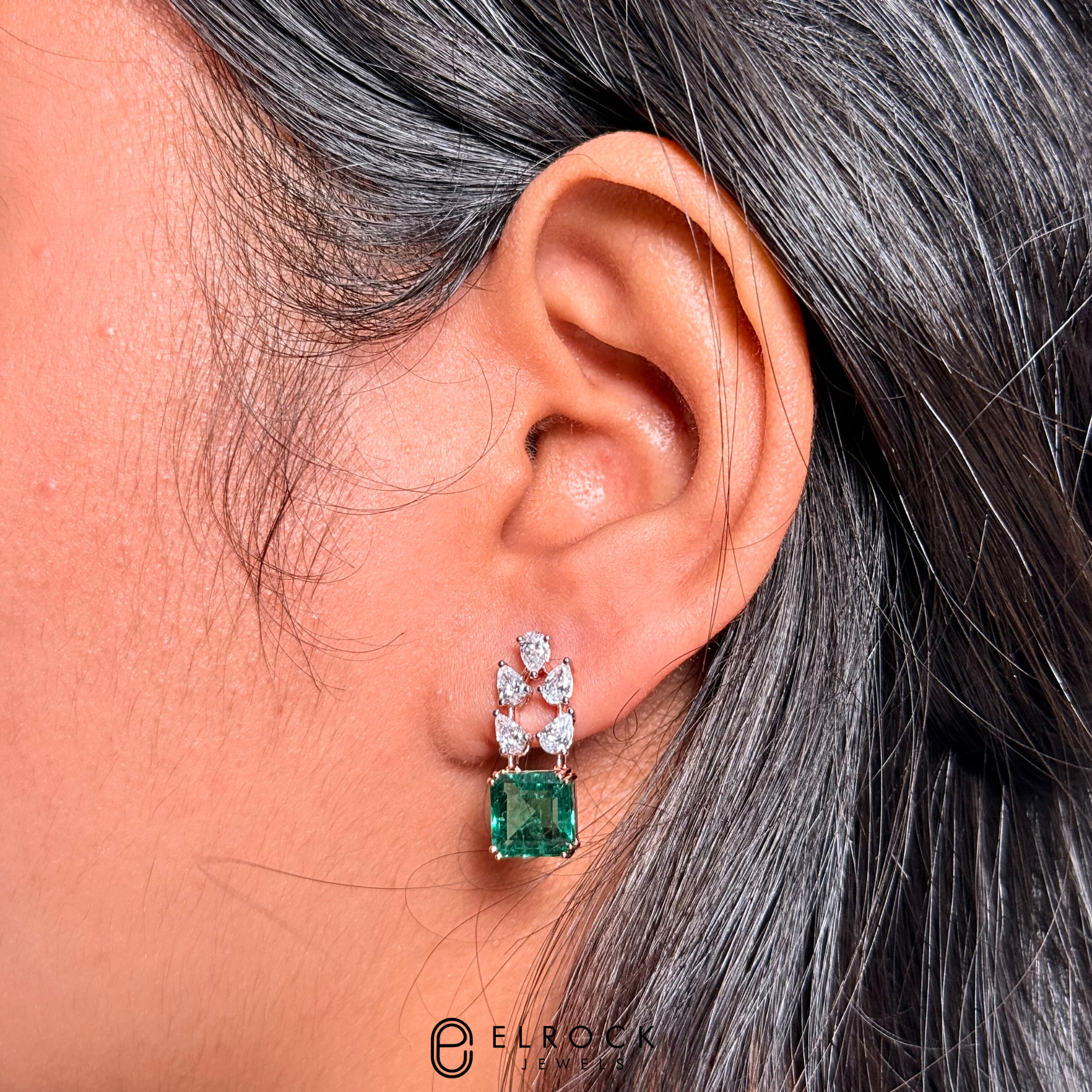 Emerald Necklace And Earrings Set