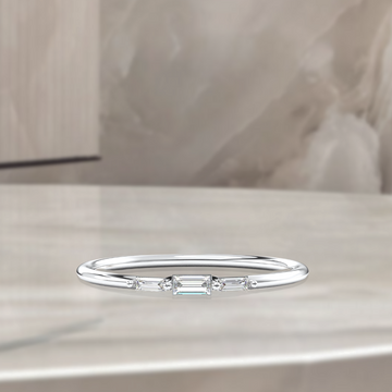 Baguette Diamond Ring | Dainty Gold Ring |14K Solid Gold Ring