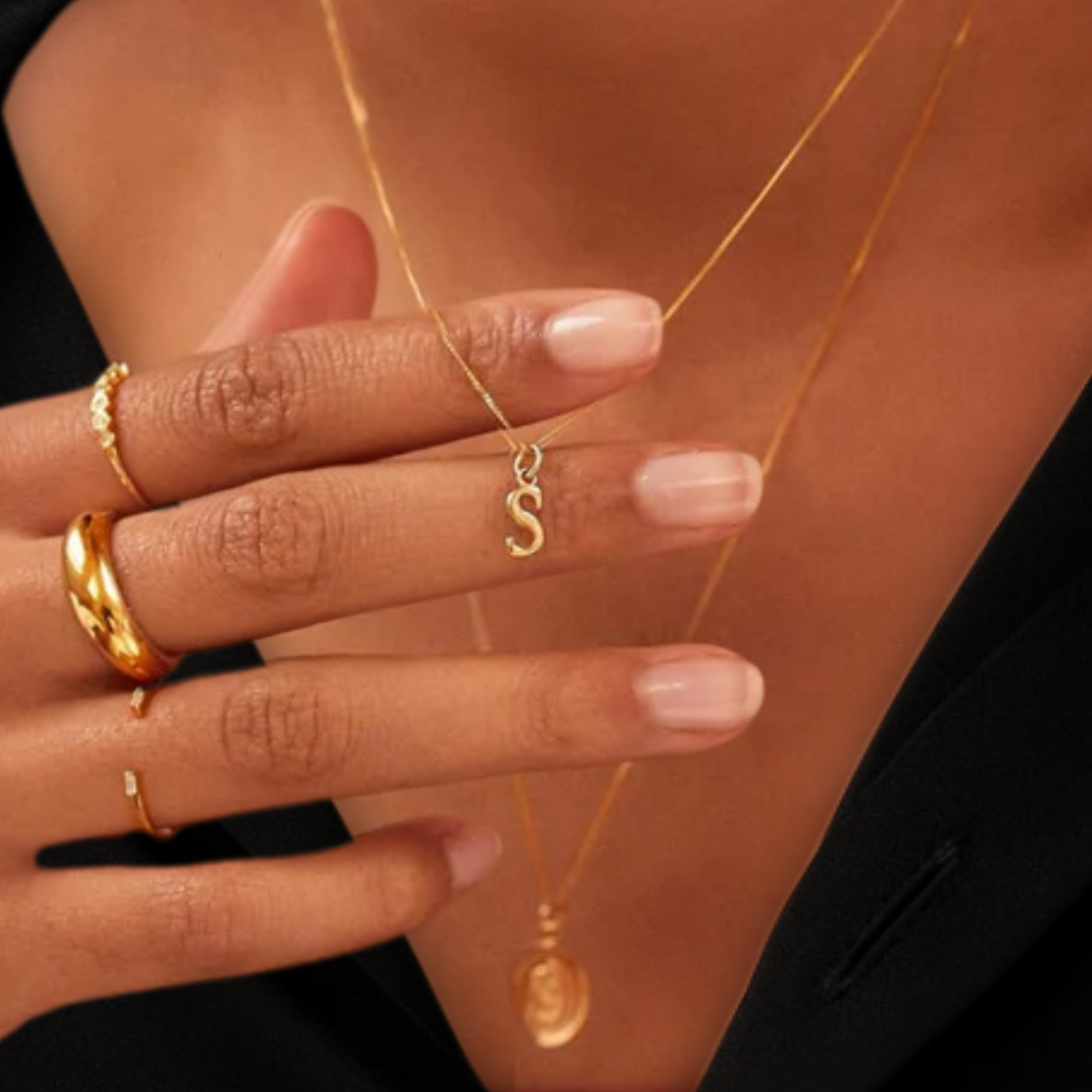 Gold Initial Necklace, Letter Necklace