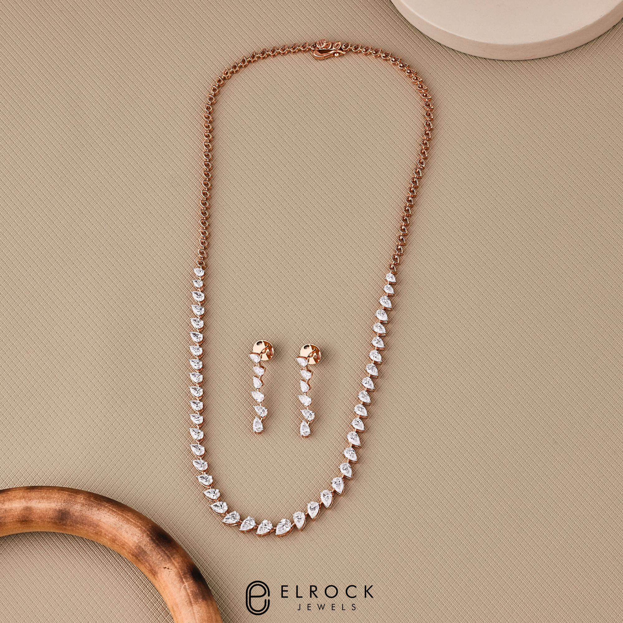 14K Gold Marquise & Emerald Cut Diamond Choker Necklace