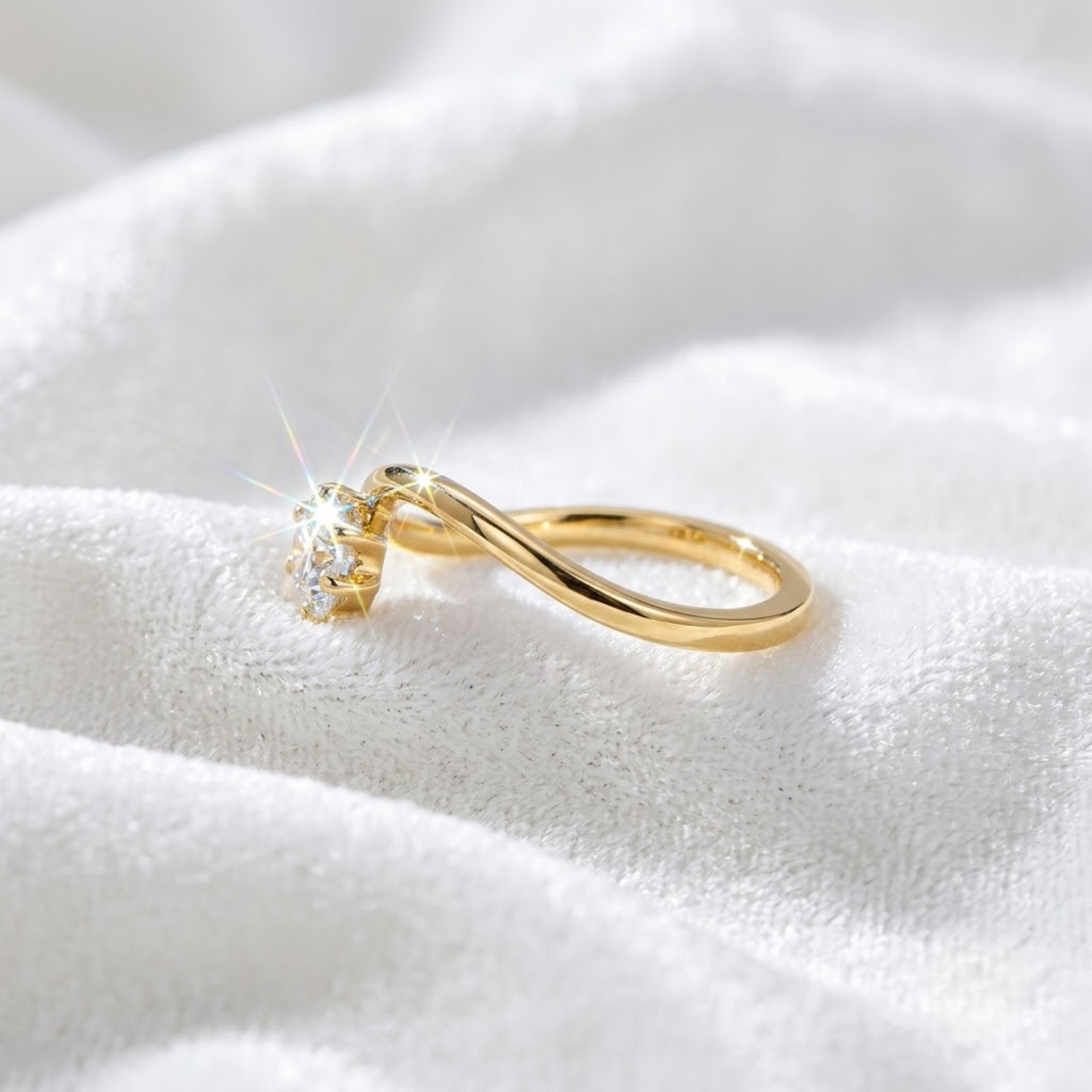 14K Gold Marquise Cut Diamond Solitaire Engagement Ring