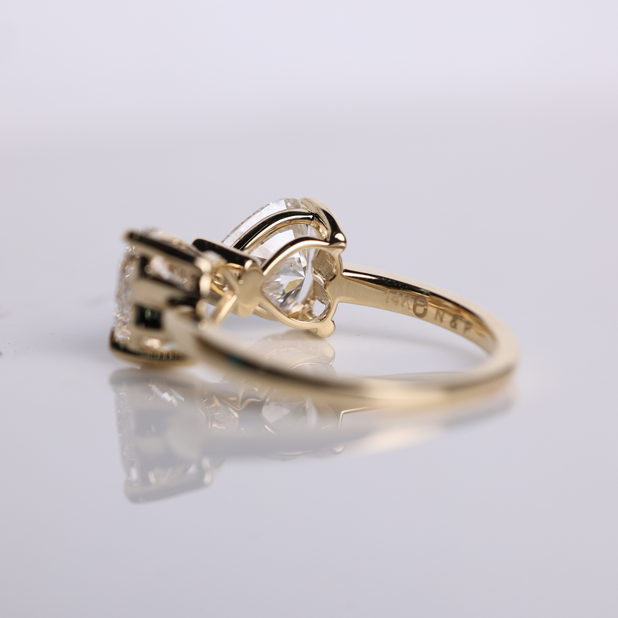 14K Gold Amazing Bow Heart Shape Lab Grown Diamond Ring