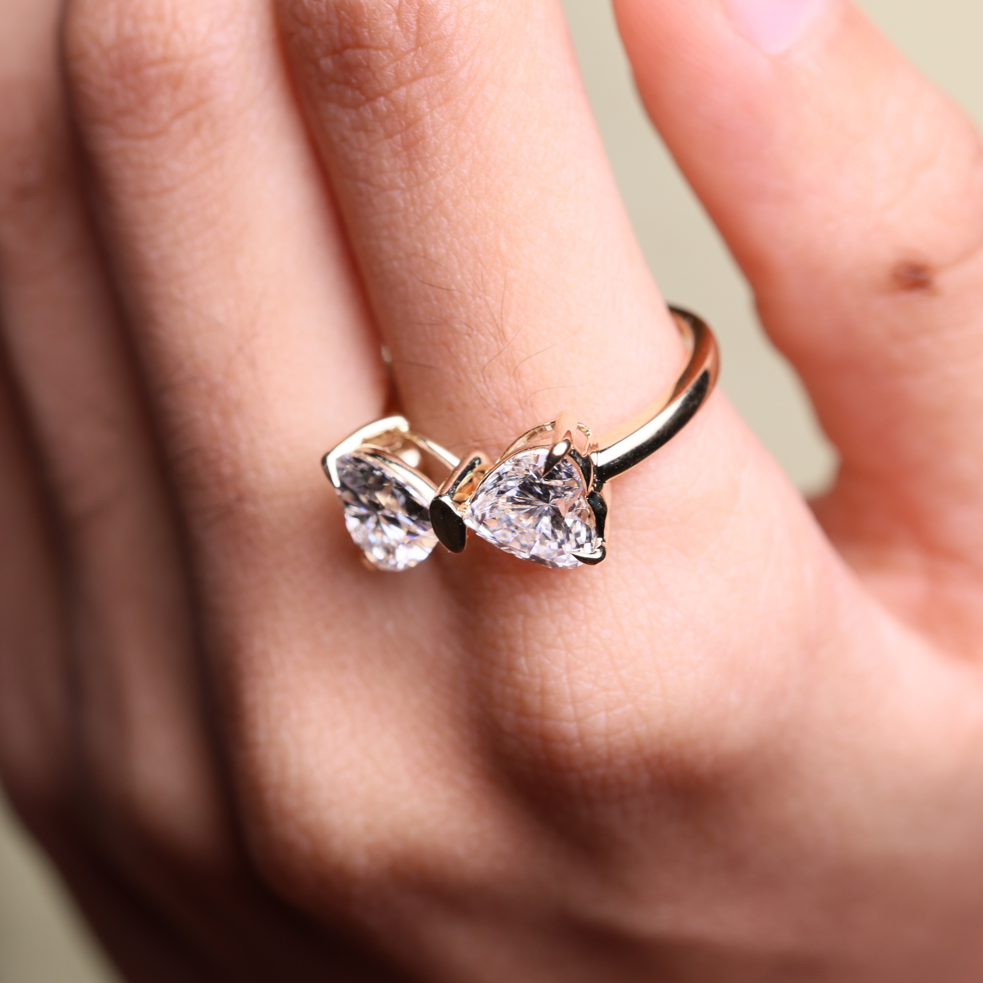14K Gold Amazing Bow Heart Shape Lab Grown Diamond Ring