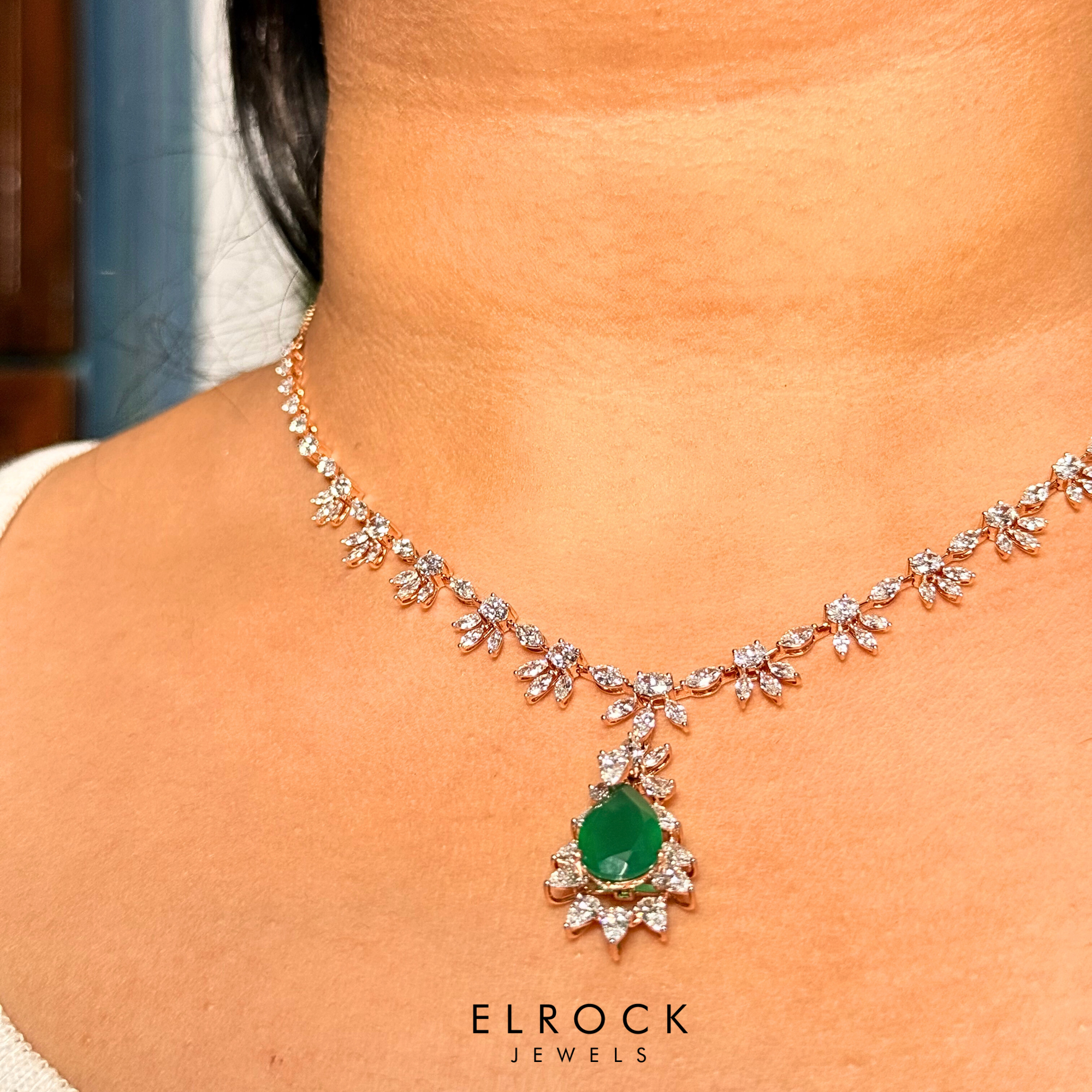 Tennis Necklace, Multi Shape Diamond Necklace With Earring Set