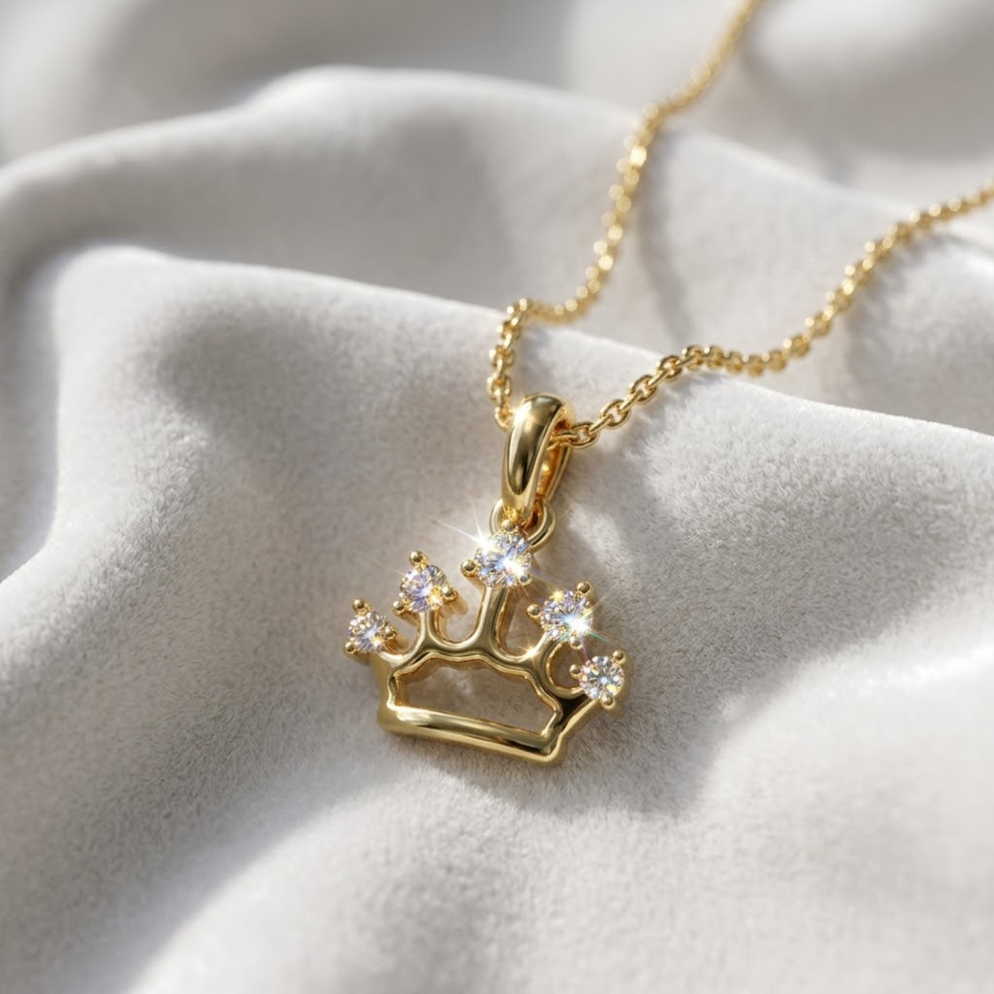 14K Women’s Crown Diamond Pendant