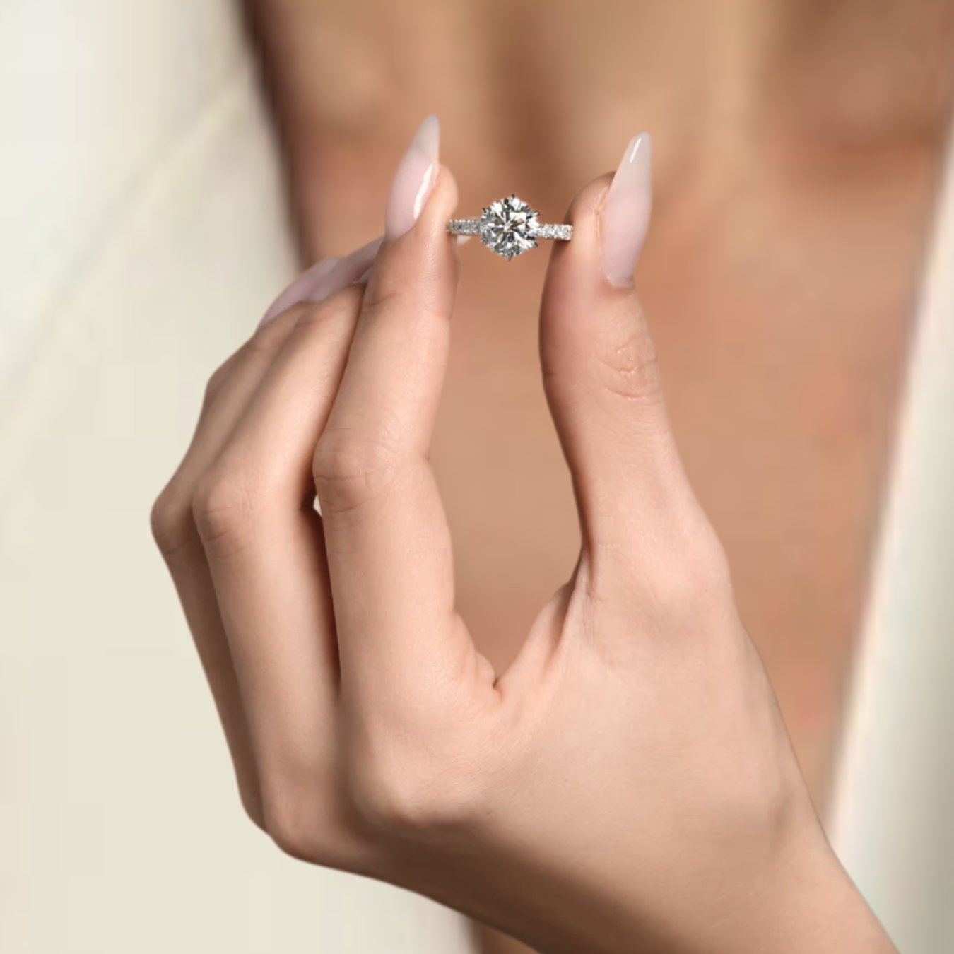 14K White Gold 2.30 Carat Round Cut Lab-Grown Diamond Solitaire Engagement Ring
