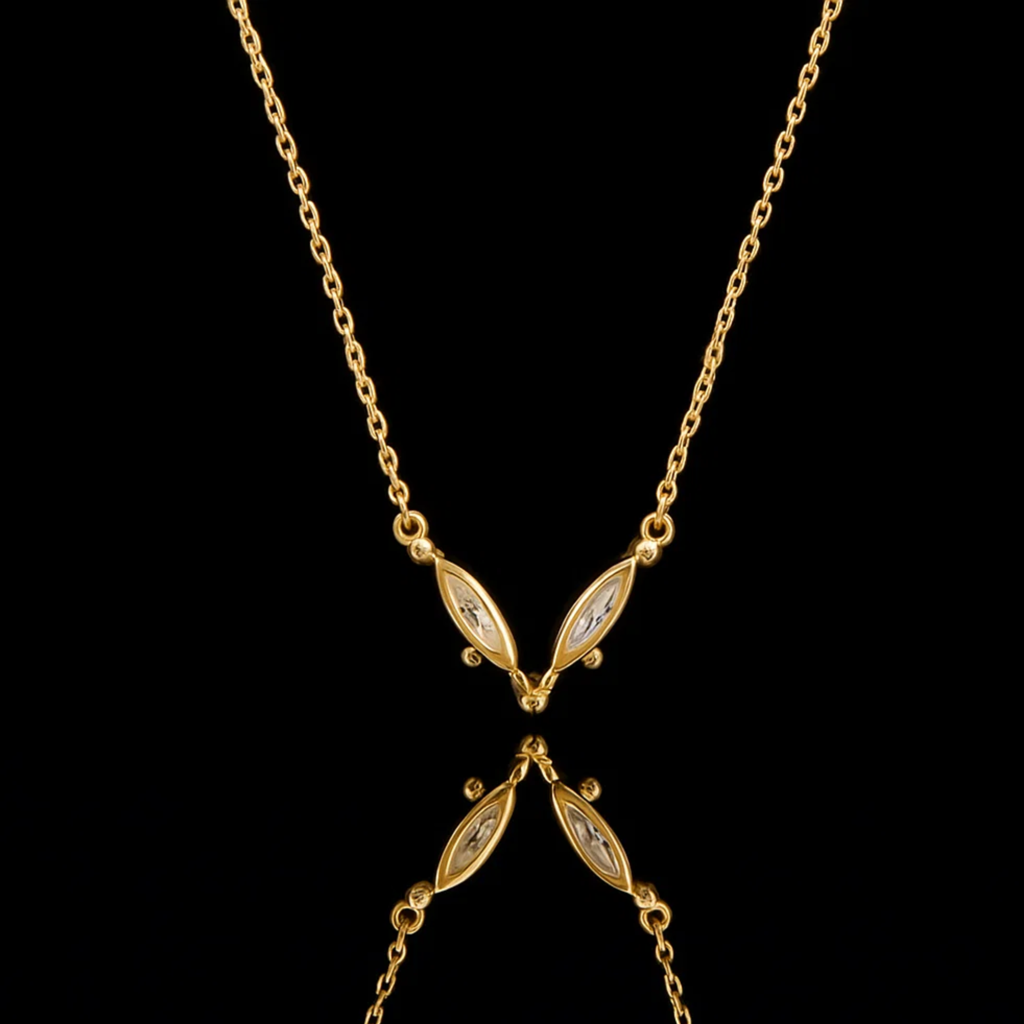14k Gold V Shape Necklace
