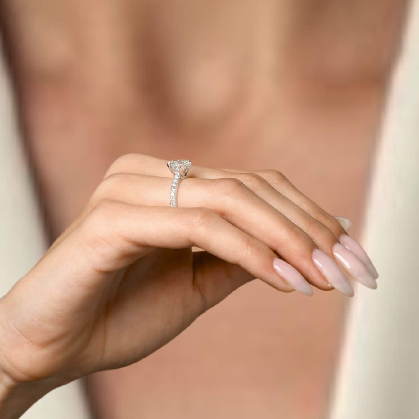 14K White Gold 2.30 Carat Round Cut Lab-Grown Diamond Solitaire Engagement Ring
