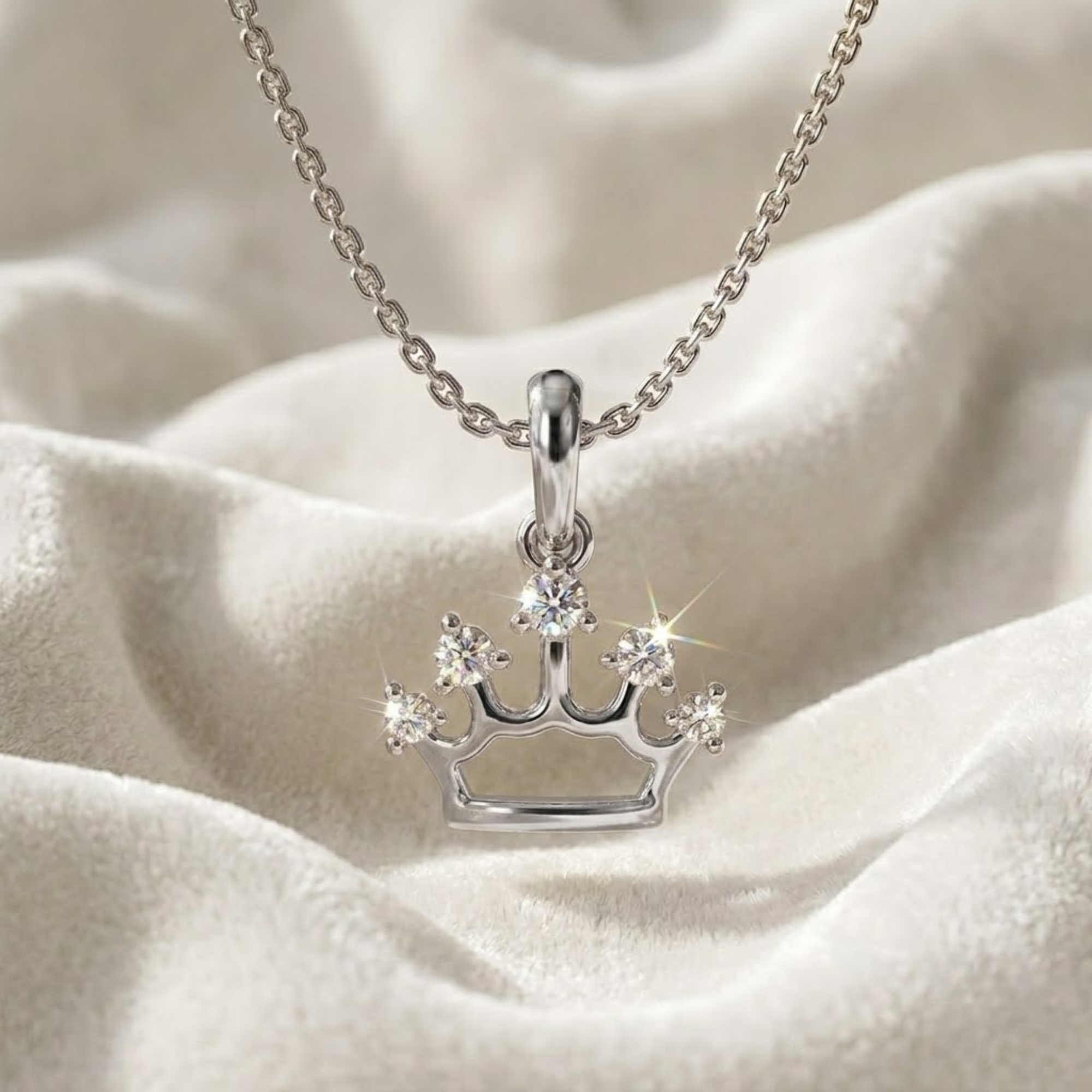 14K Women’s Crown Diamond Pendant