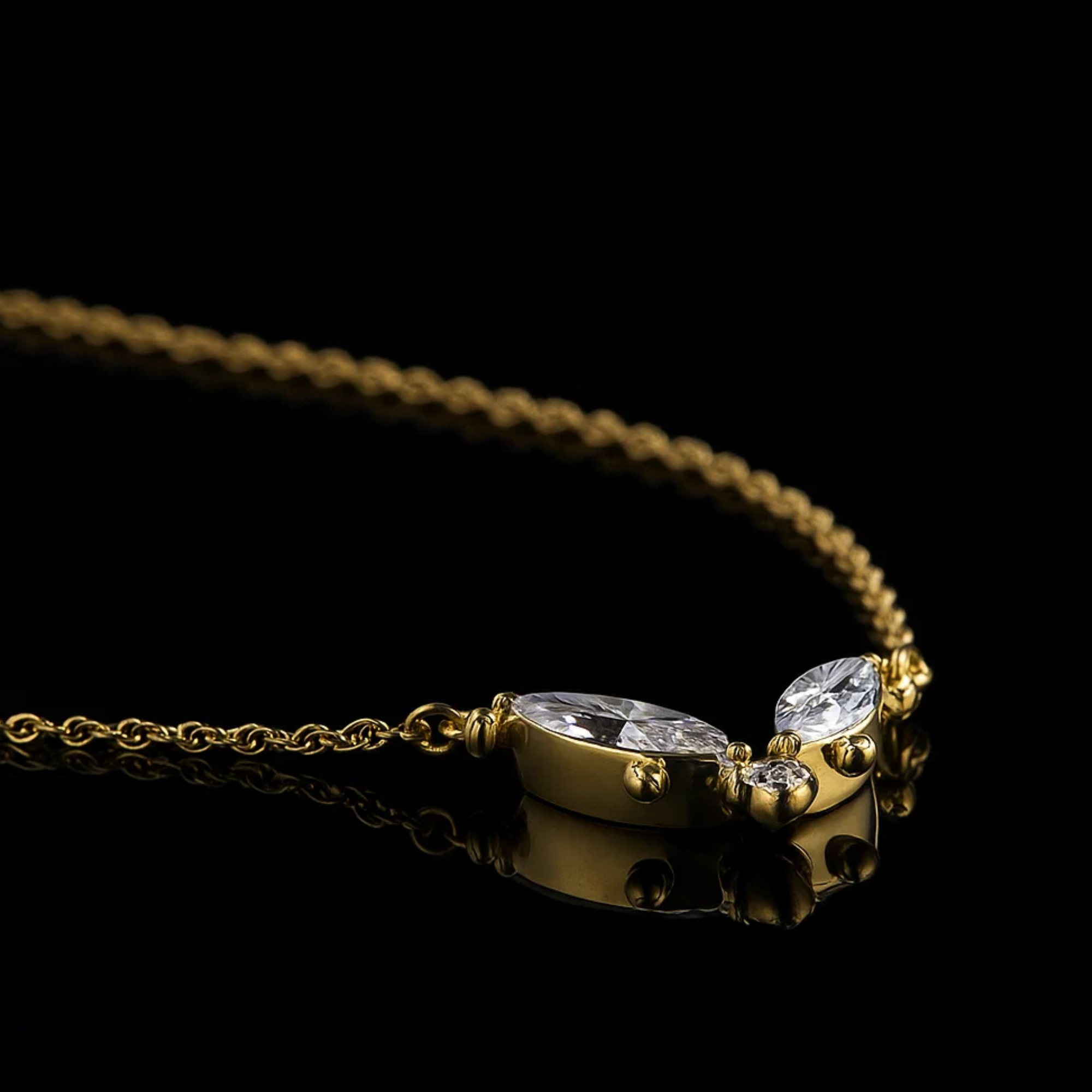 14k Gold V Shape Necklace