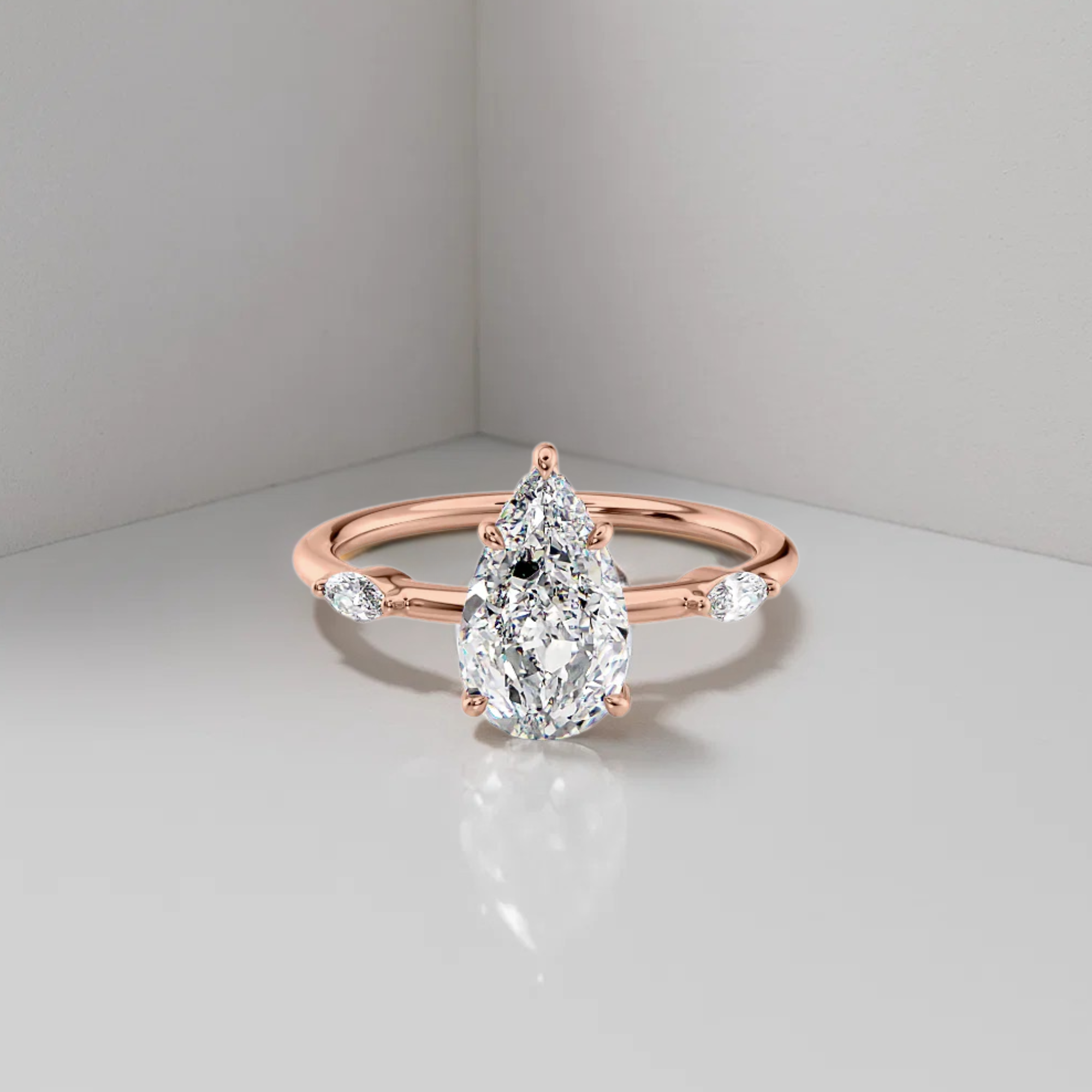 14K Gold Lab Grown Diamond Solitaire Engagement Ring