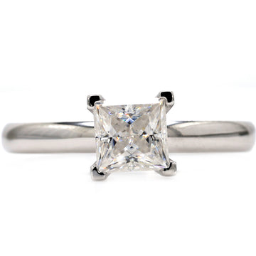 14K Solitaire Princess Cut Lab Diamond Ring 14K Solid Gold Lab Grown Diamond Engagement Ring