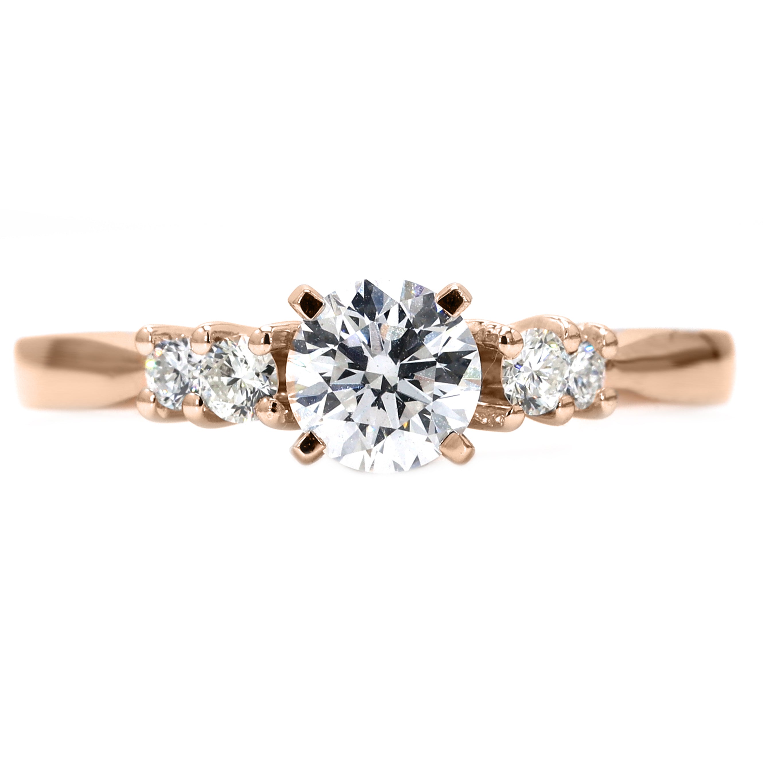 14K Round Cut Brilliant Diamond Engagement Ring