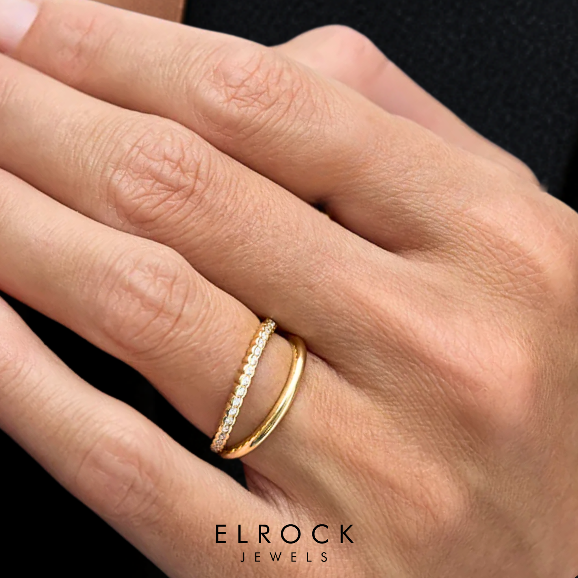 14K Gold 0.23 Ct Lab Grown Round Diamond Stacking Wedding Band