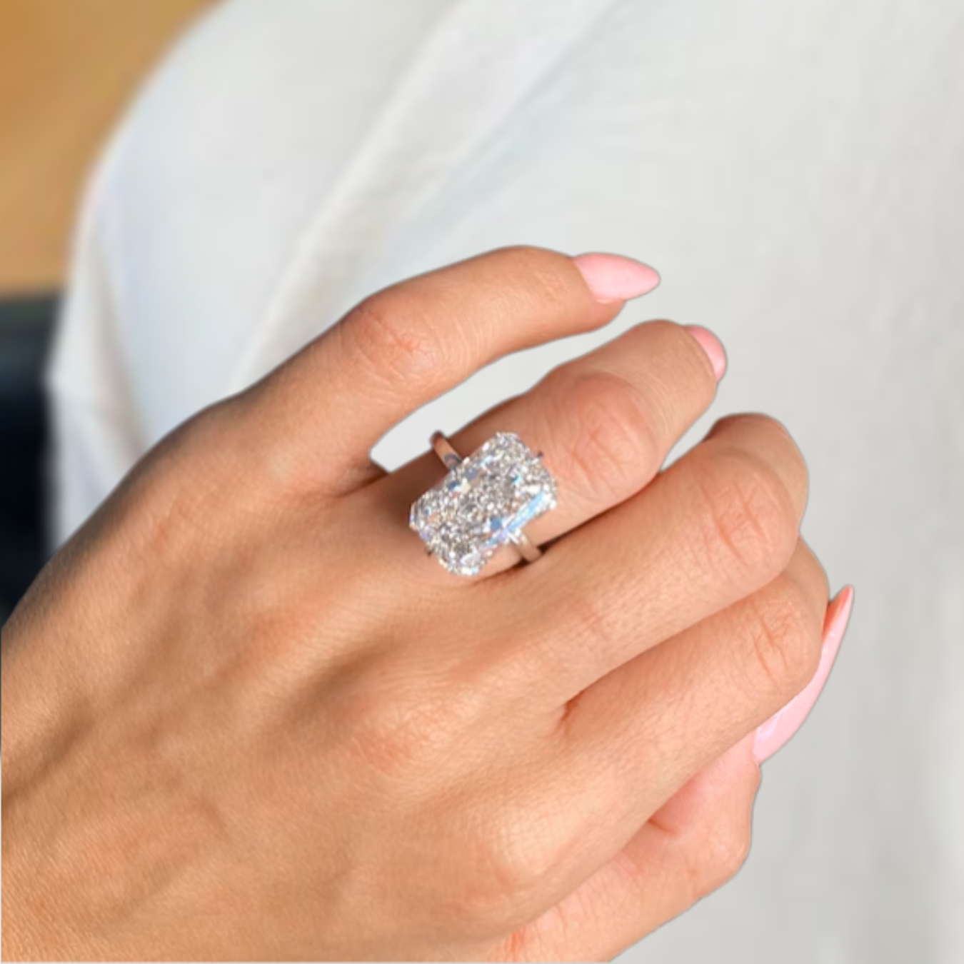 14K Solid Gold 10.00 Carat Lab Grown Diamond Ring