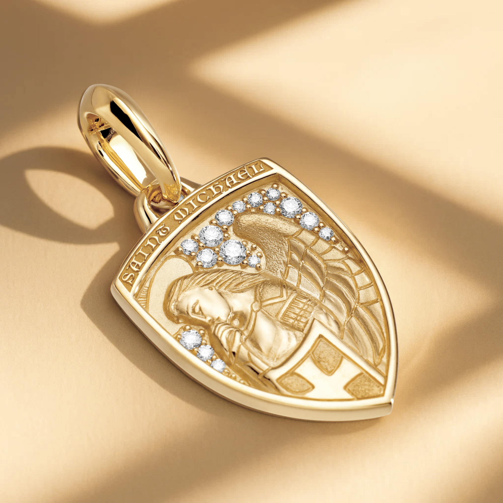 St Michael Medallion Necklace with Lab Grown Diamonds