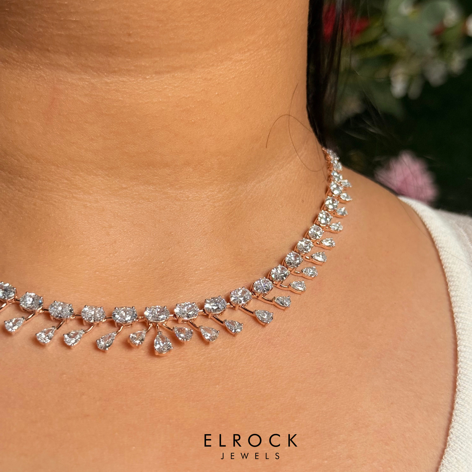 Oval & Pear Cut Diamond Necklace