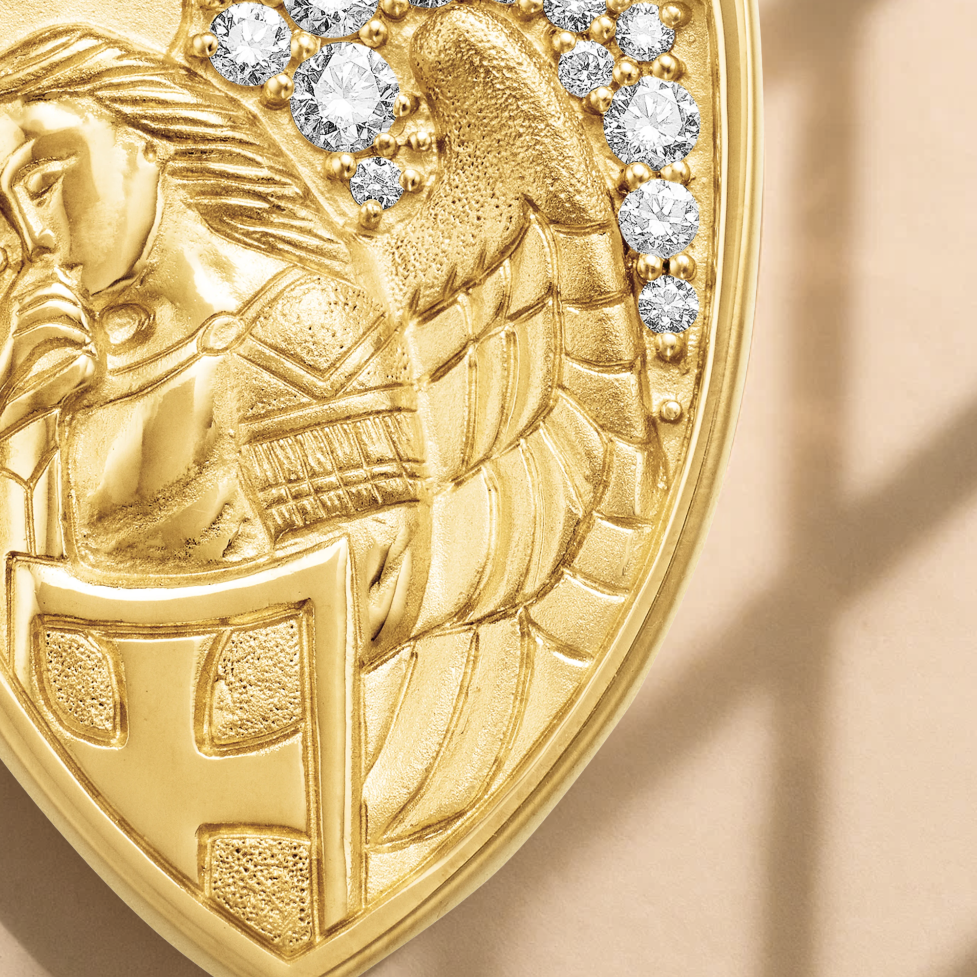 St Michael Medallion Necklace with Lab Grown Diamonds