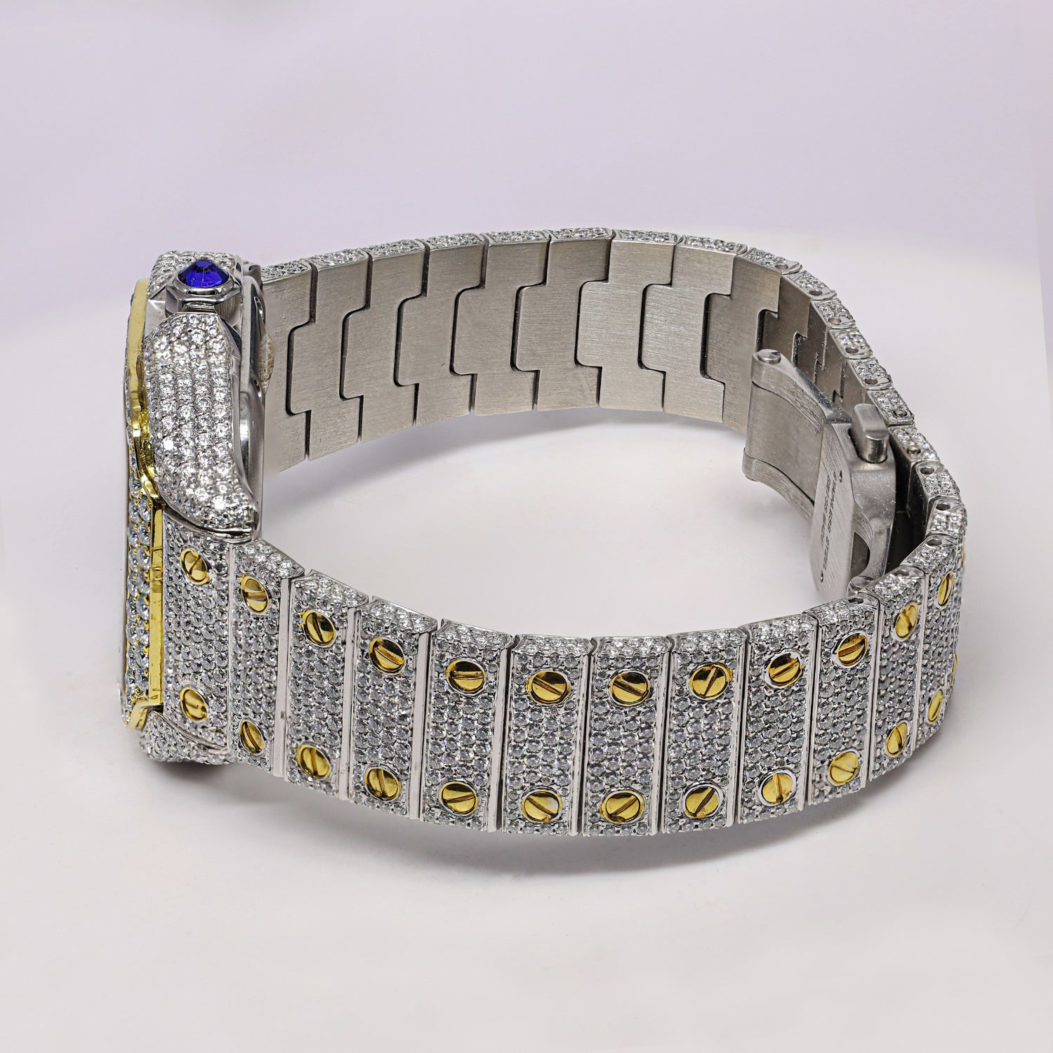 Moissanite With Roman Dial Hip Hop Watch For Men