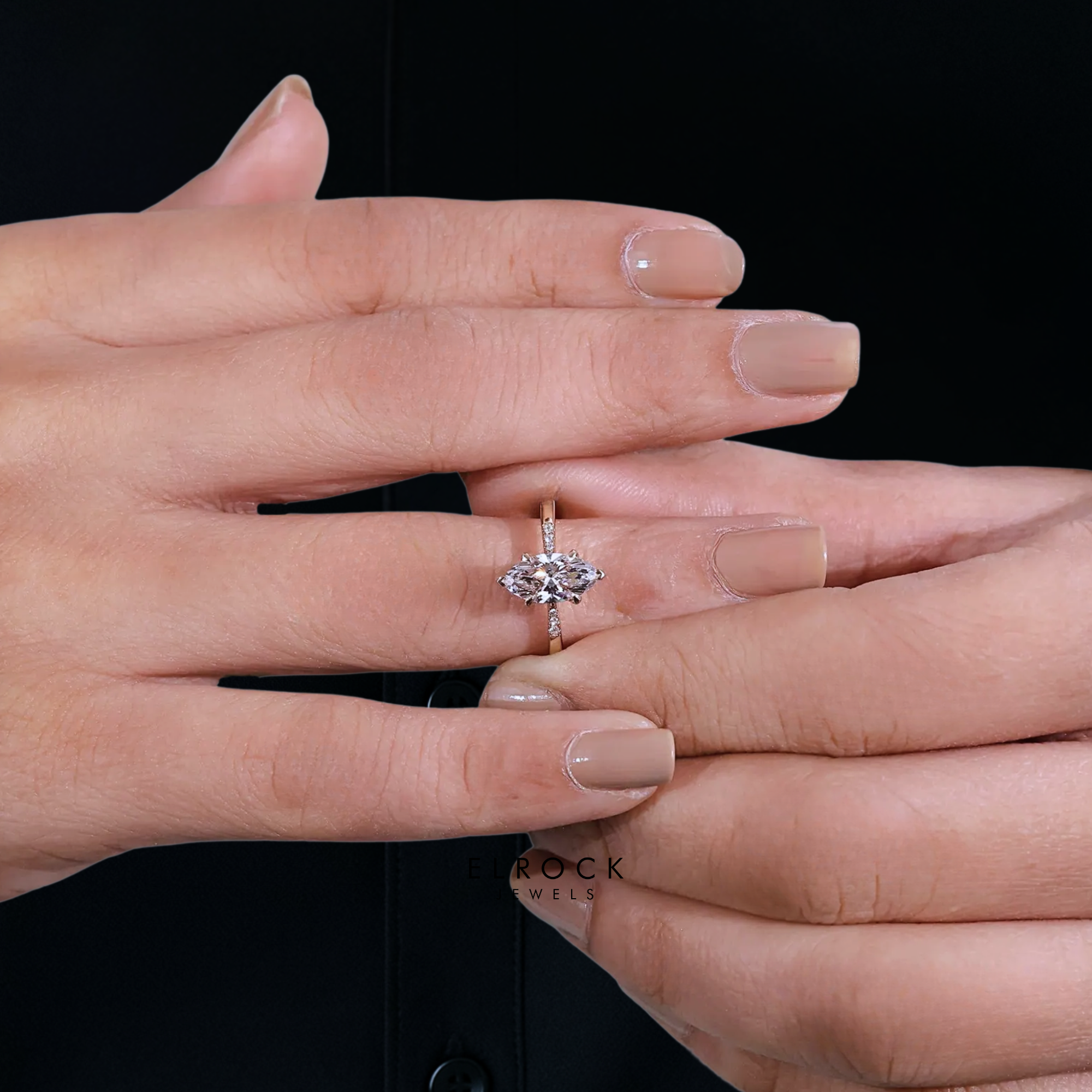2 Carat Marquise Cut Lab Grown Diamond Engagement Ring