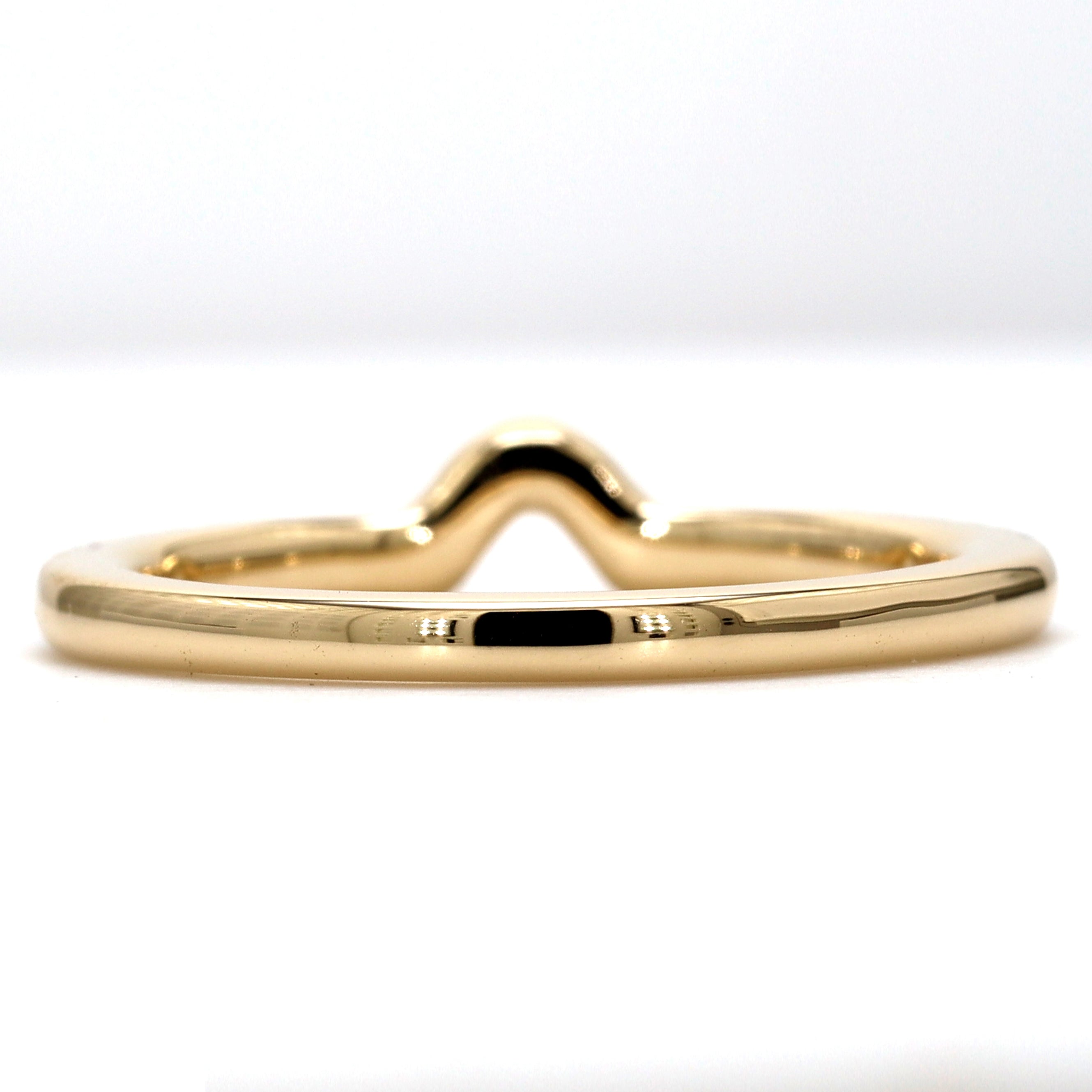 14K Round Lab Grown Diamond Curved Ring Sustainable Wedding Band for Women