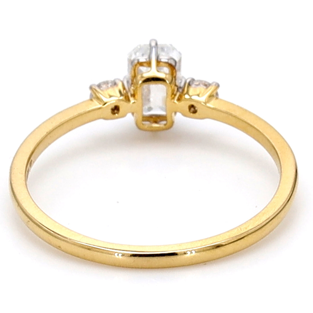 14K Gold Emerald Cut Diamond Engagement Ring