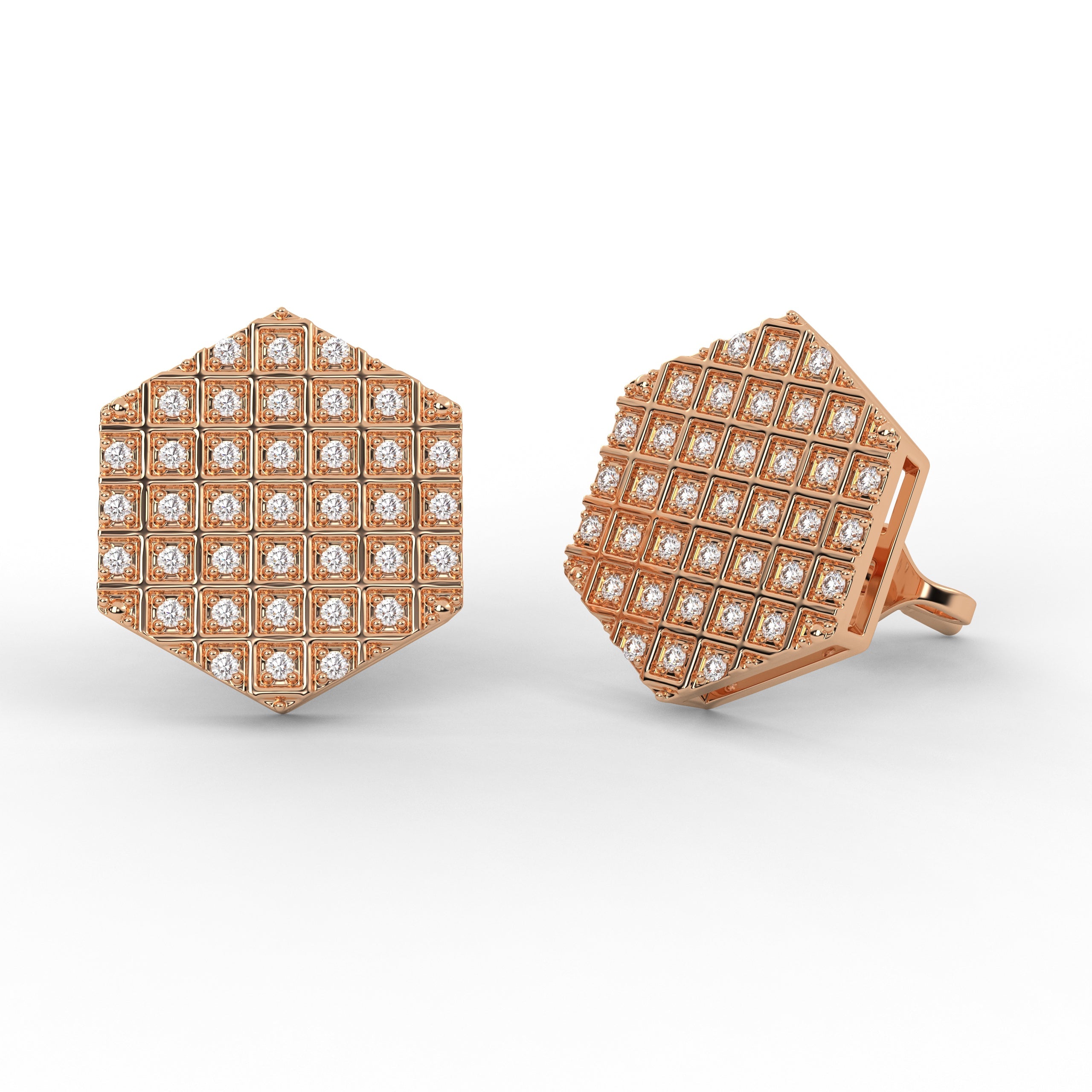 Hexagon Halo Round Diamonds