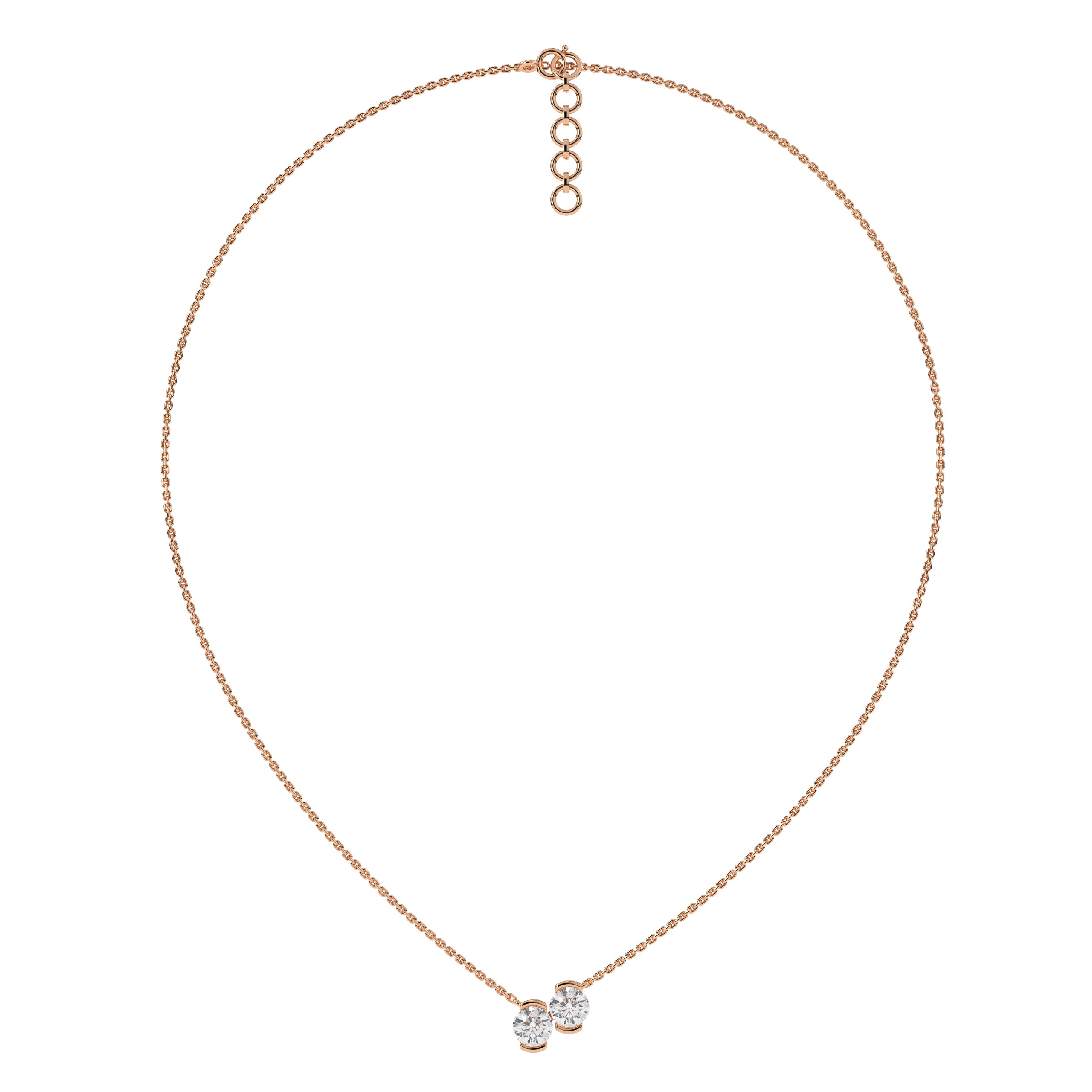 14K Gold Lab Grown Diamond Toi et Moi Necklace