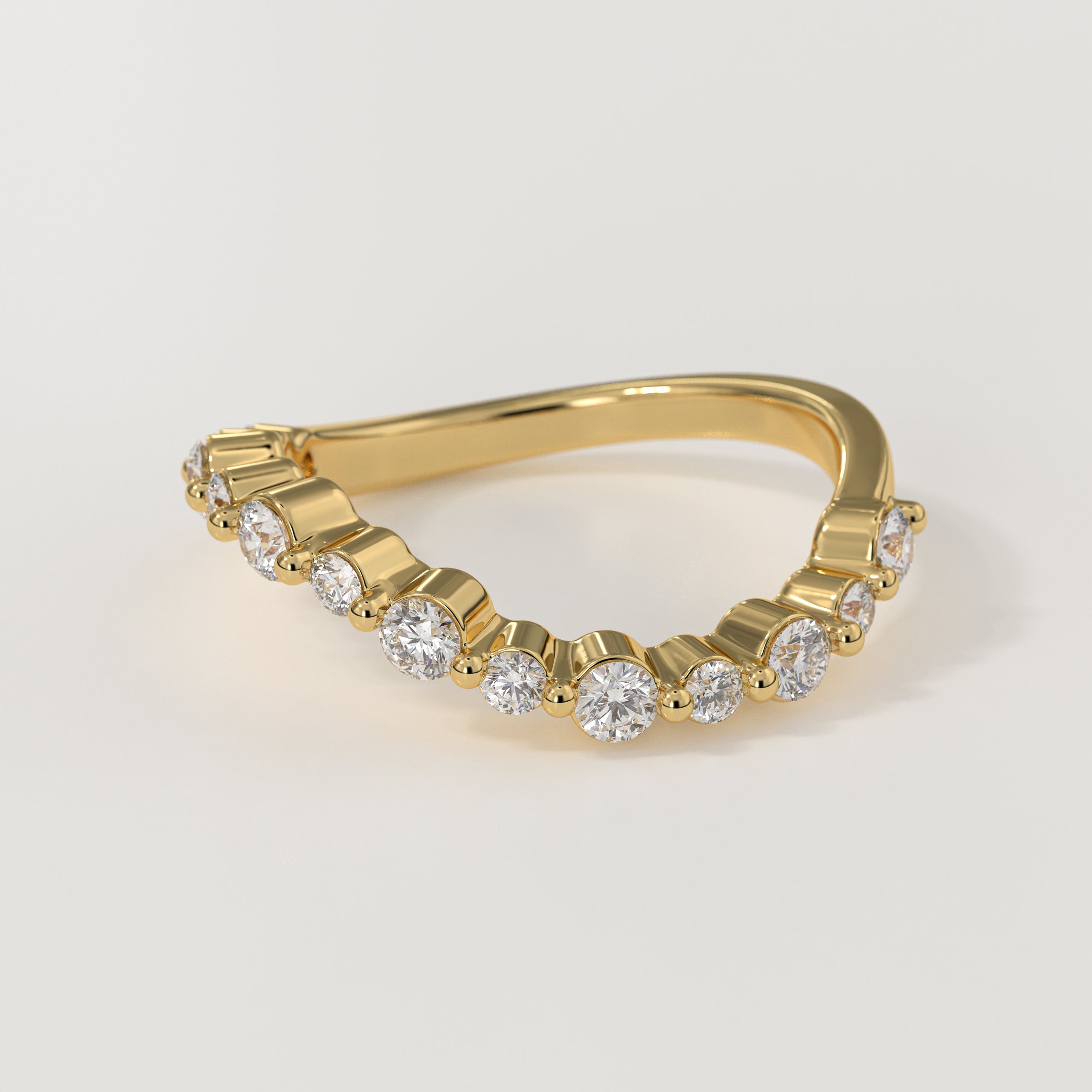 0.73 Ct Round Lab Grown Diamond Wedding Band in 14K Solid Gold