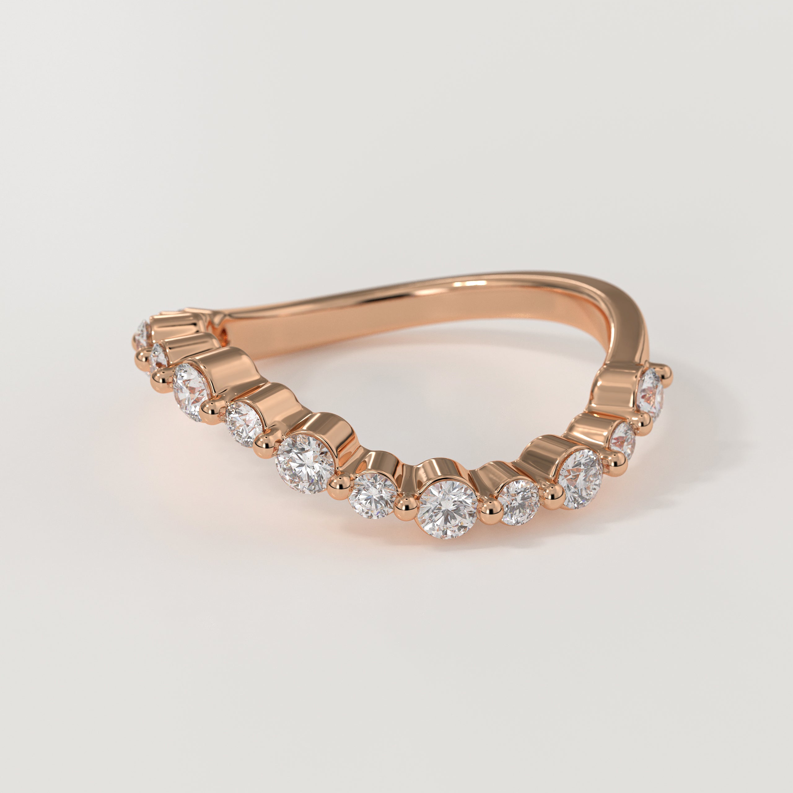 0.73 Ct Round Lab Grown Diamond Wedding Band in 14K Solid Gold