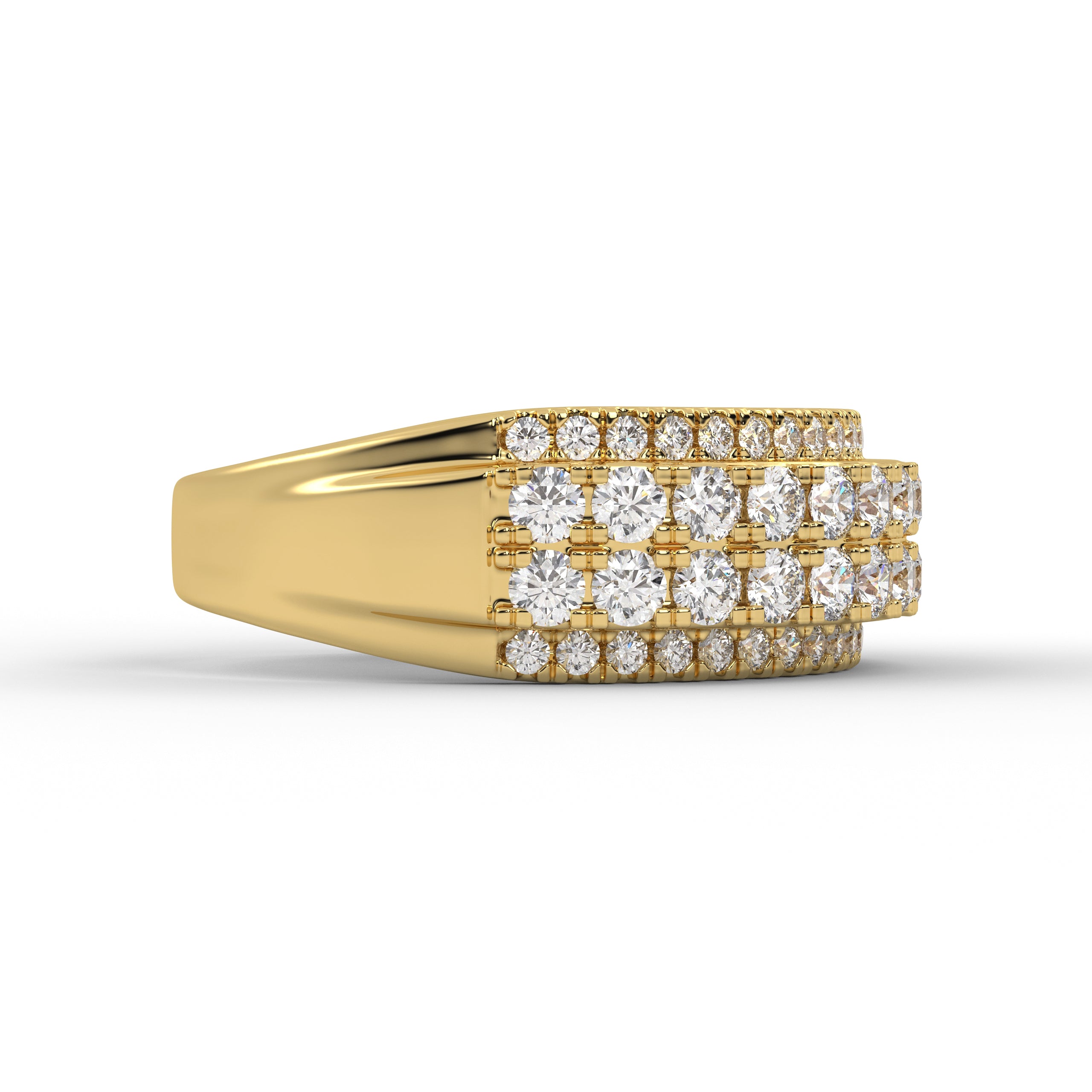 14K Gold Ring Pave Lab Grown Diamond Wedding Half Eternity Band