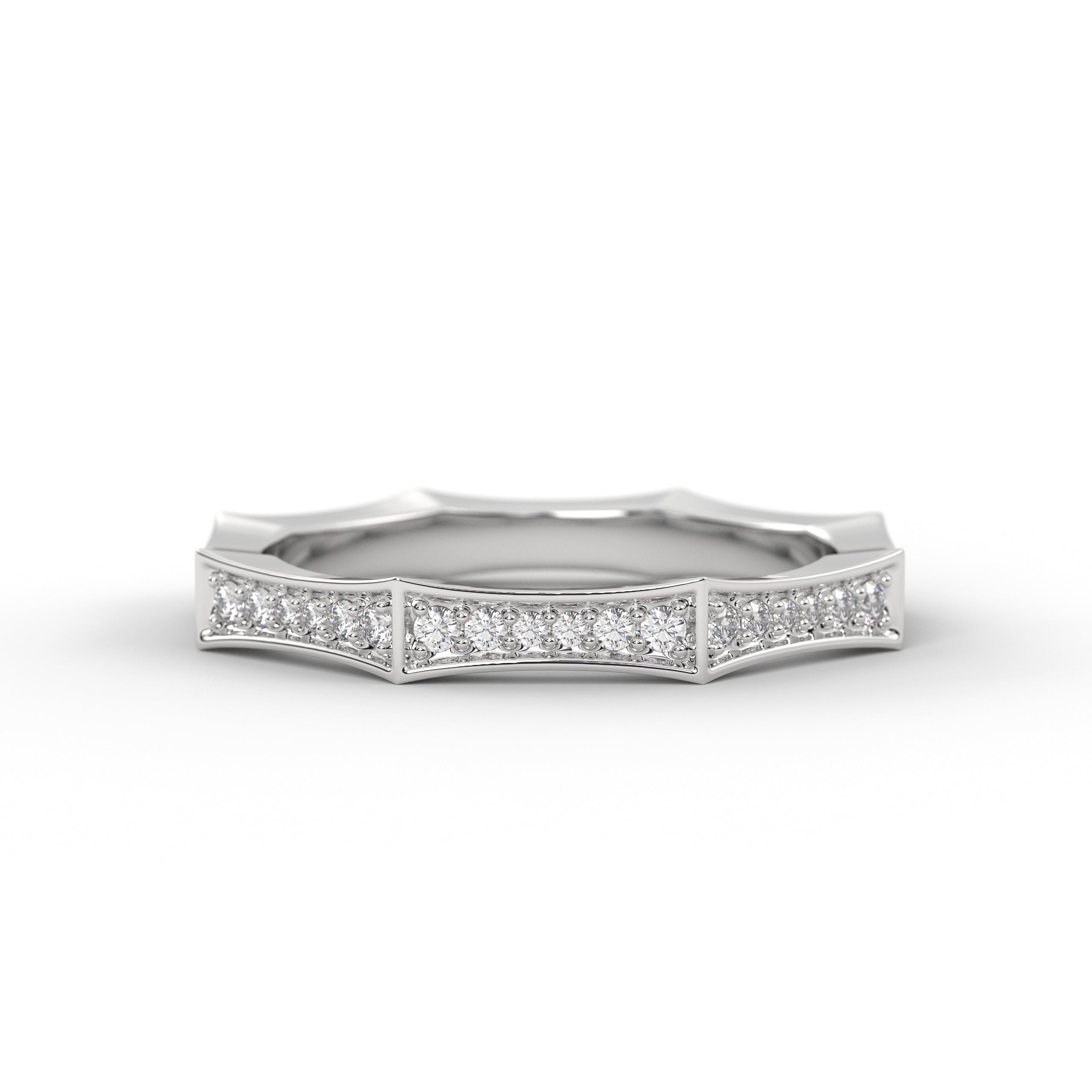 Round Lab Grown Diamond 14K Gold Eternity Wedding Band
