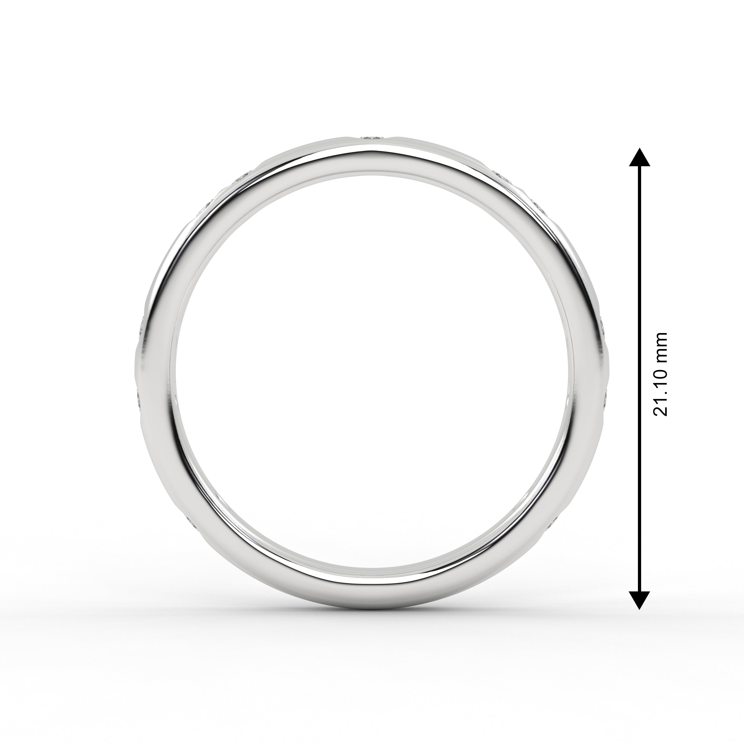 14k Gold Round Diamond Full Eternity Flush Setting Diamond Wedding Band