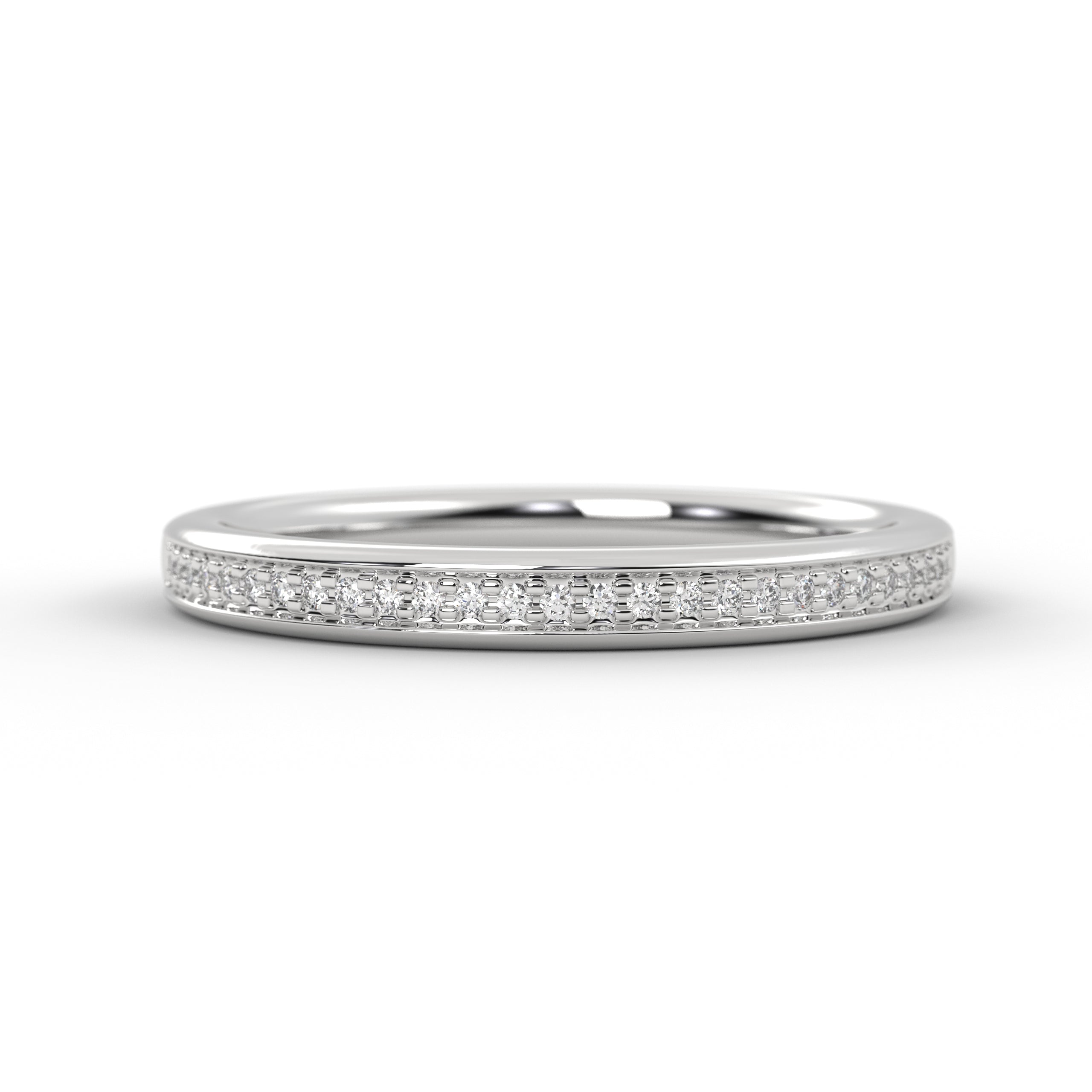 Channel Set Round Half Eternity Lab Grown Diamond Wedding Band