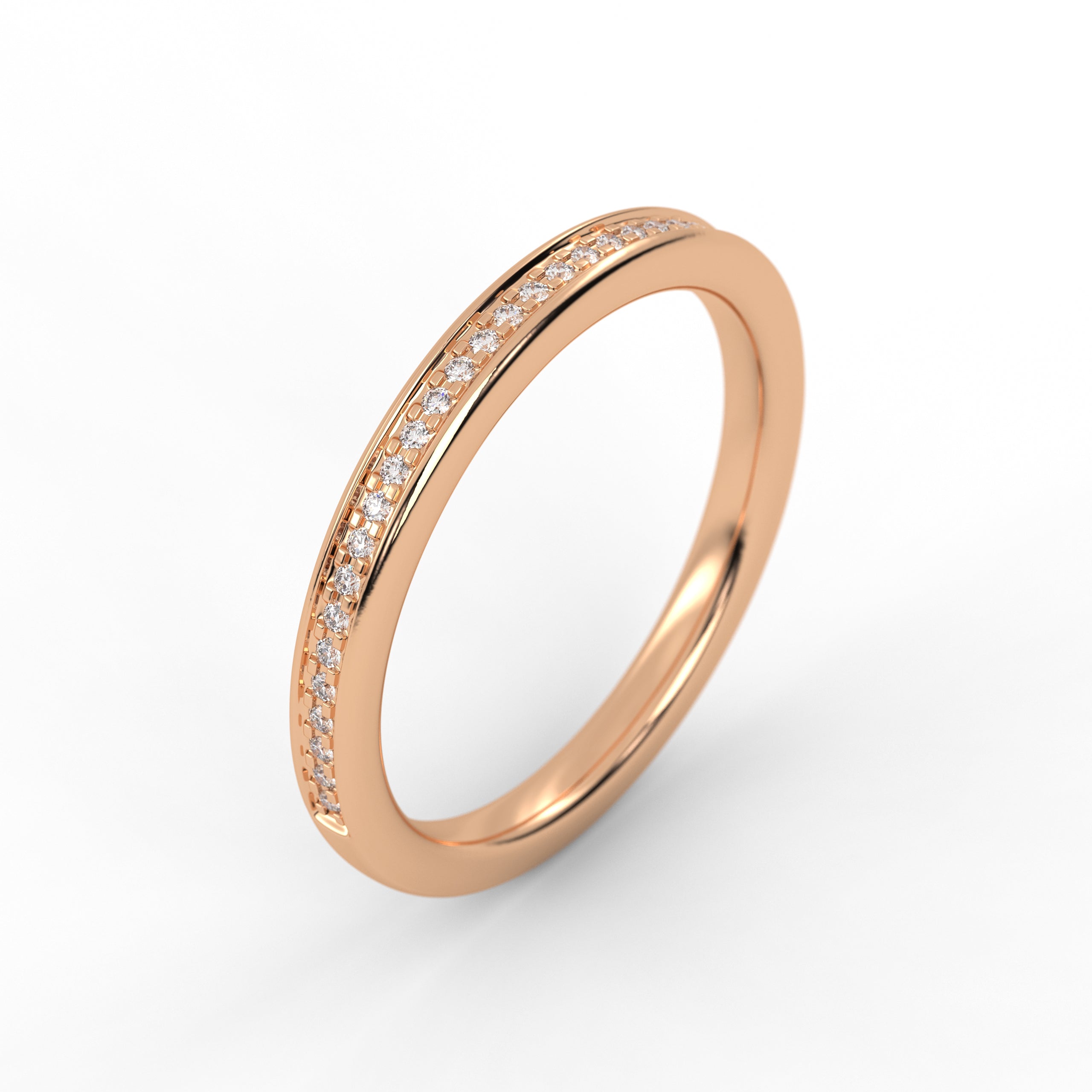 Channel Set Round Half Eternity Lab Grown Diamond Wedding Band