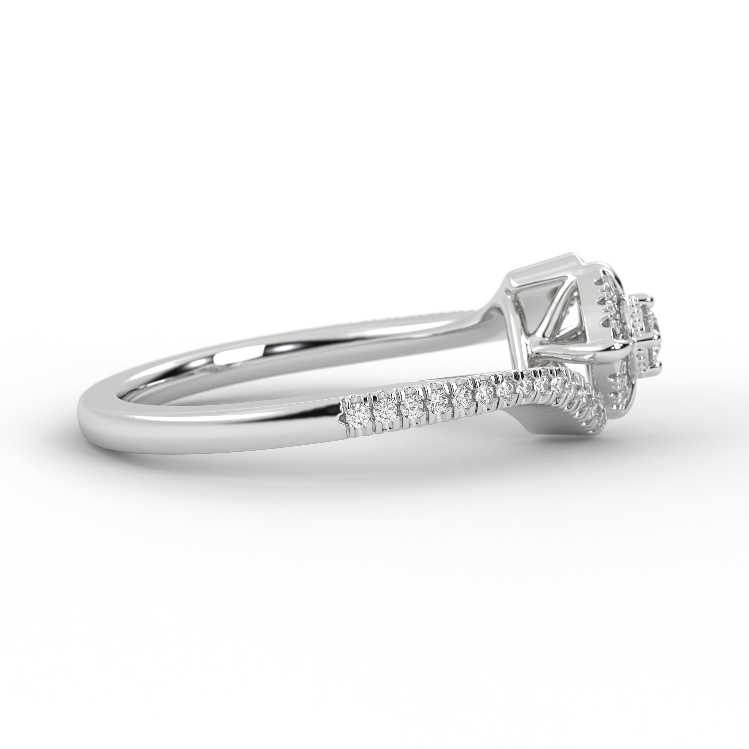 14K Gold Lab Grown Round Brilliant Diamond Engagement Ring